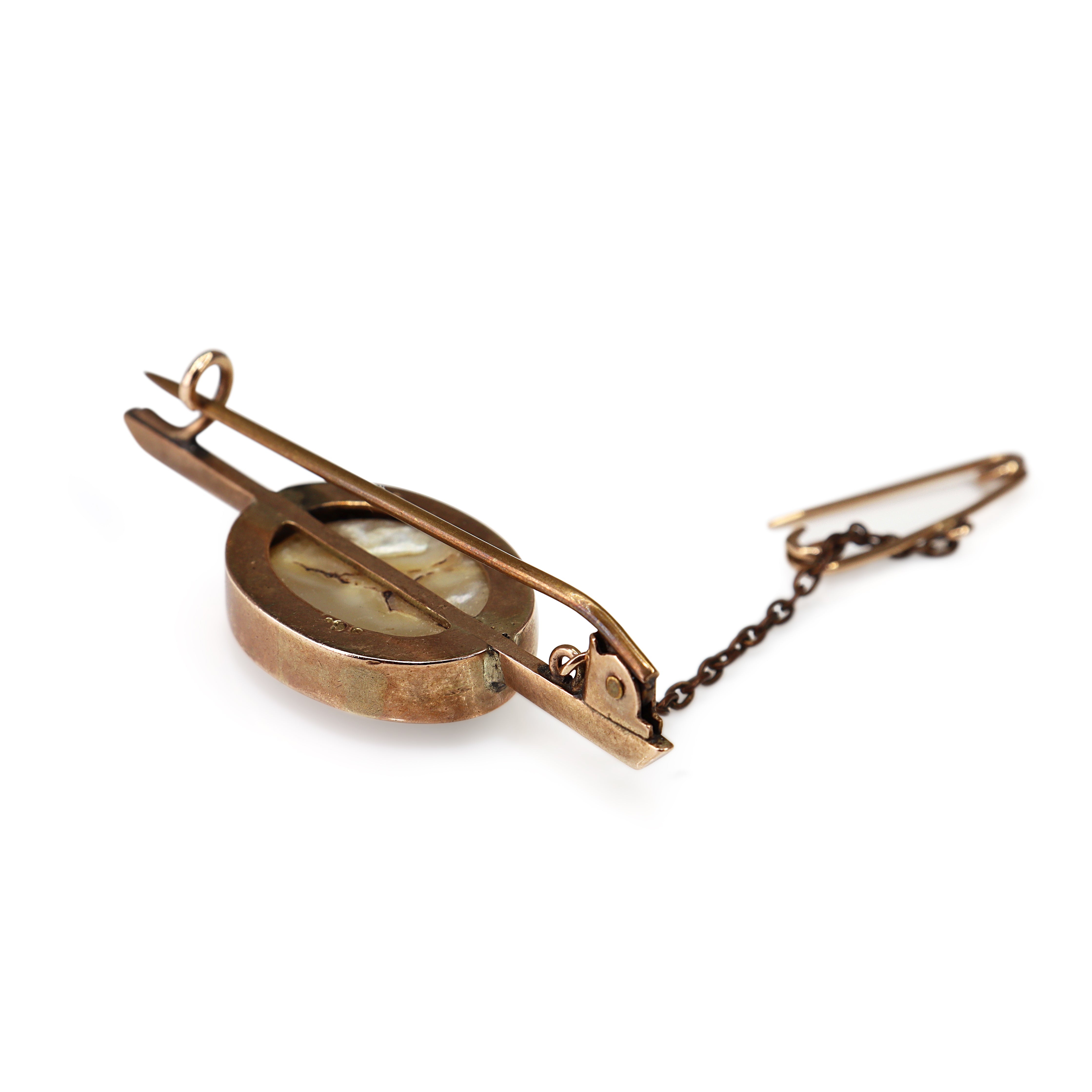 9ct Rose Gold Antique Mabé Pearl Brooch
