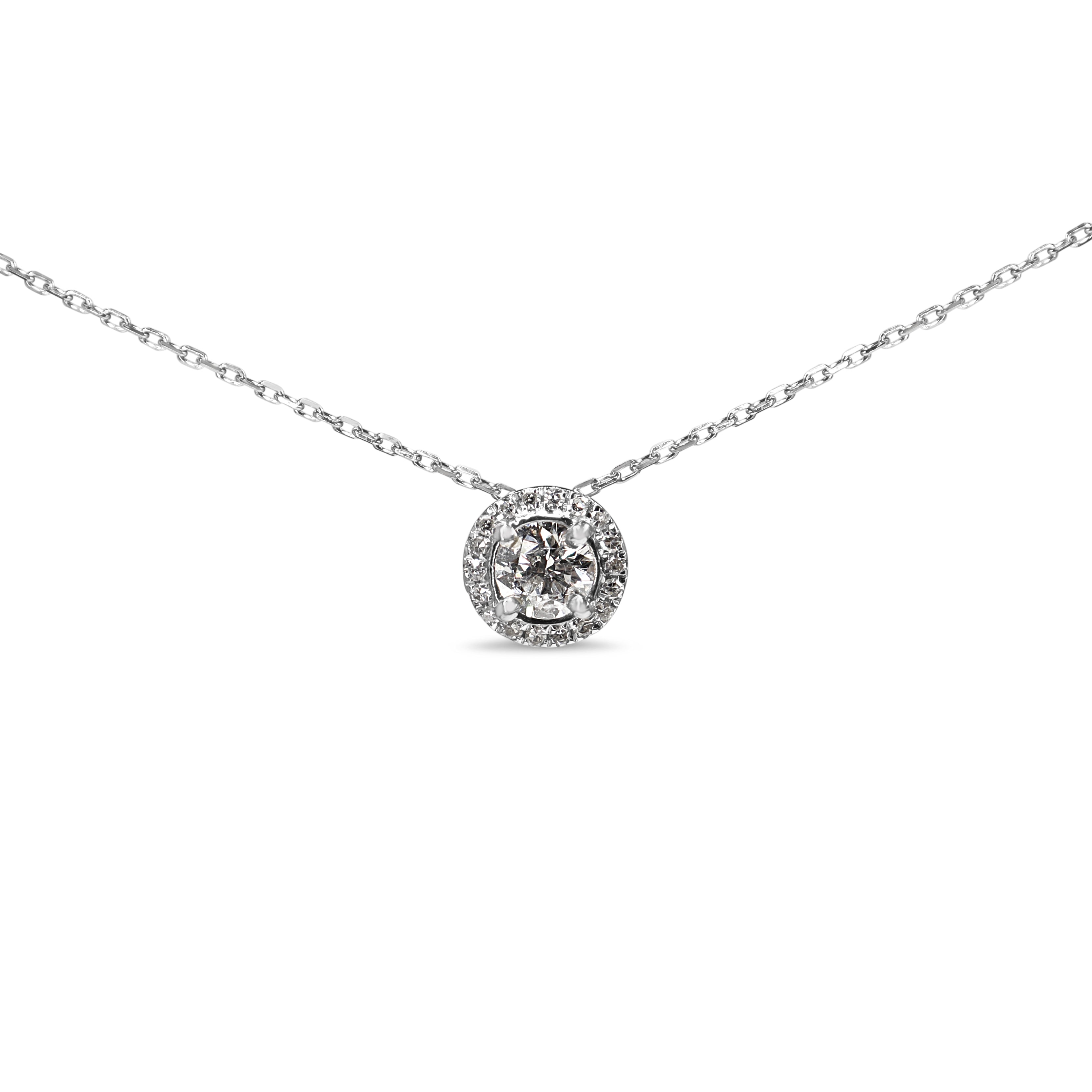 Platinum Diamond Halo Necklace