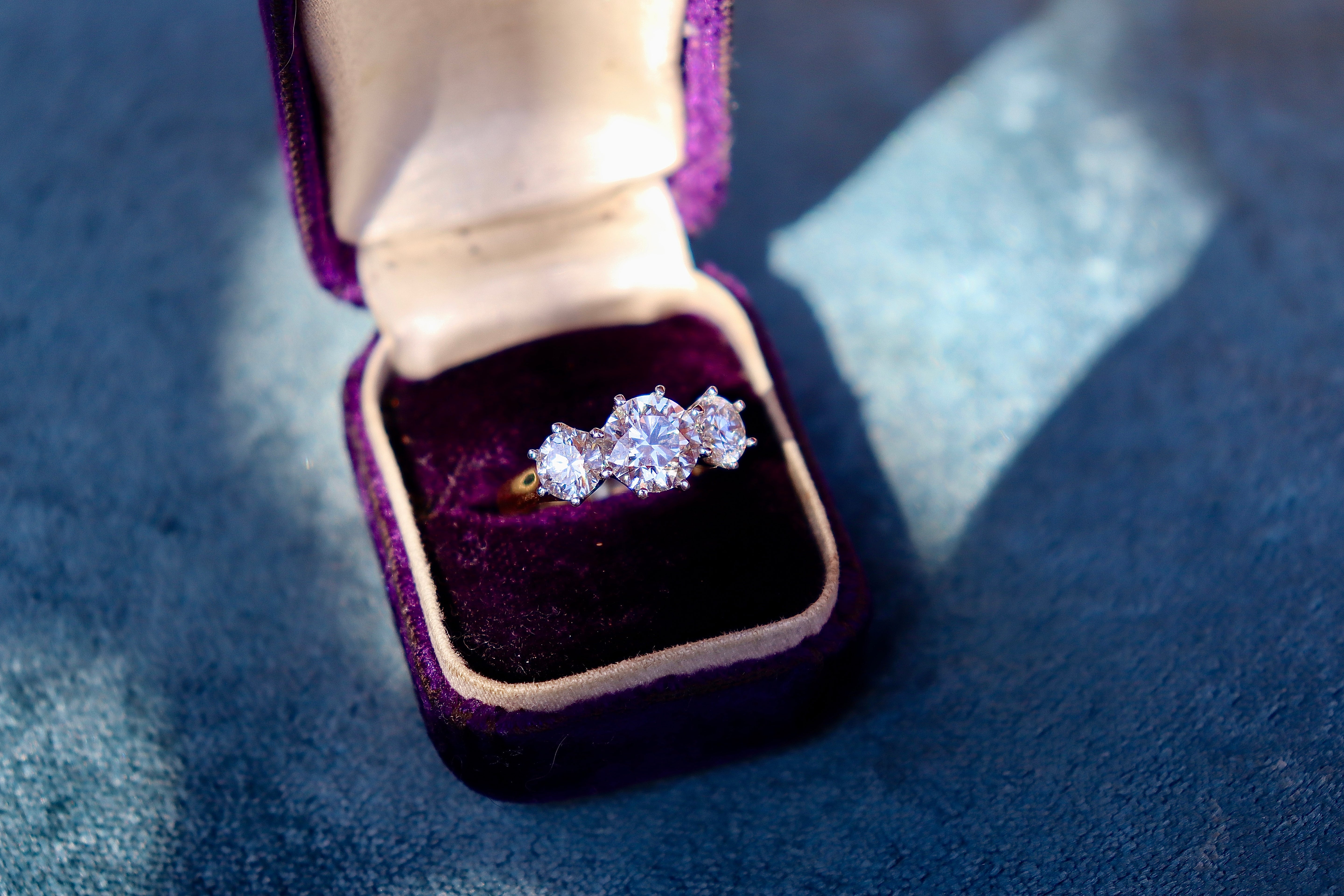18ct Yellow and White Gold Lab Grown Diamond 3 Stone Ring