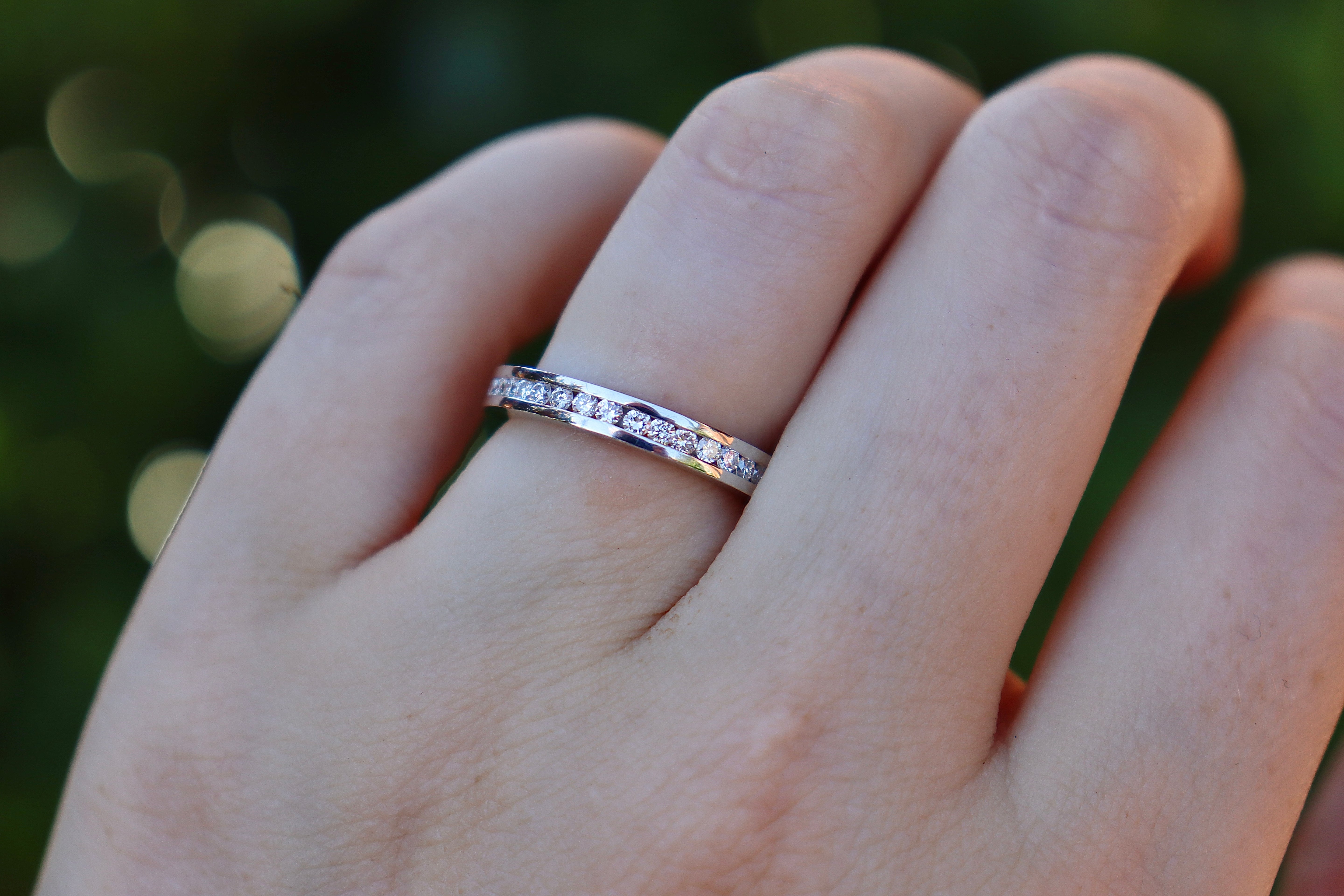 Platinum .80ct Channel Set Diamond Band Ring