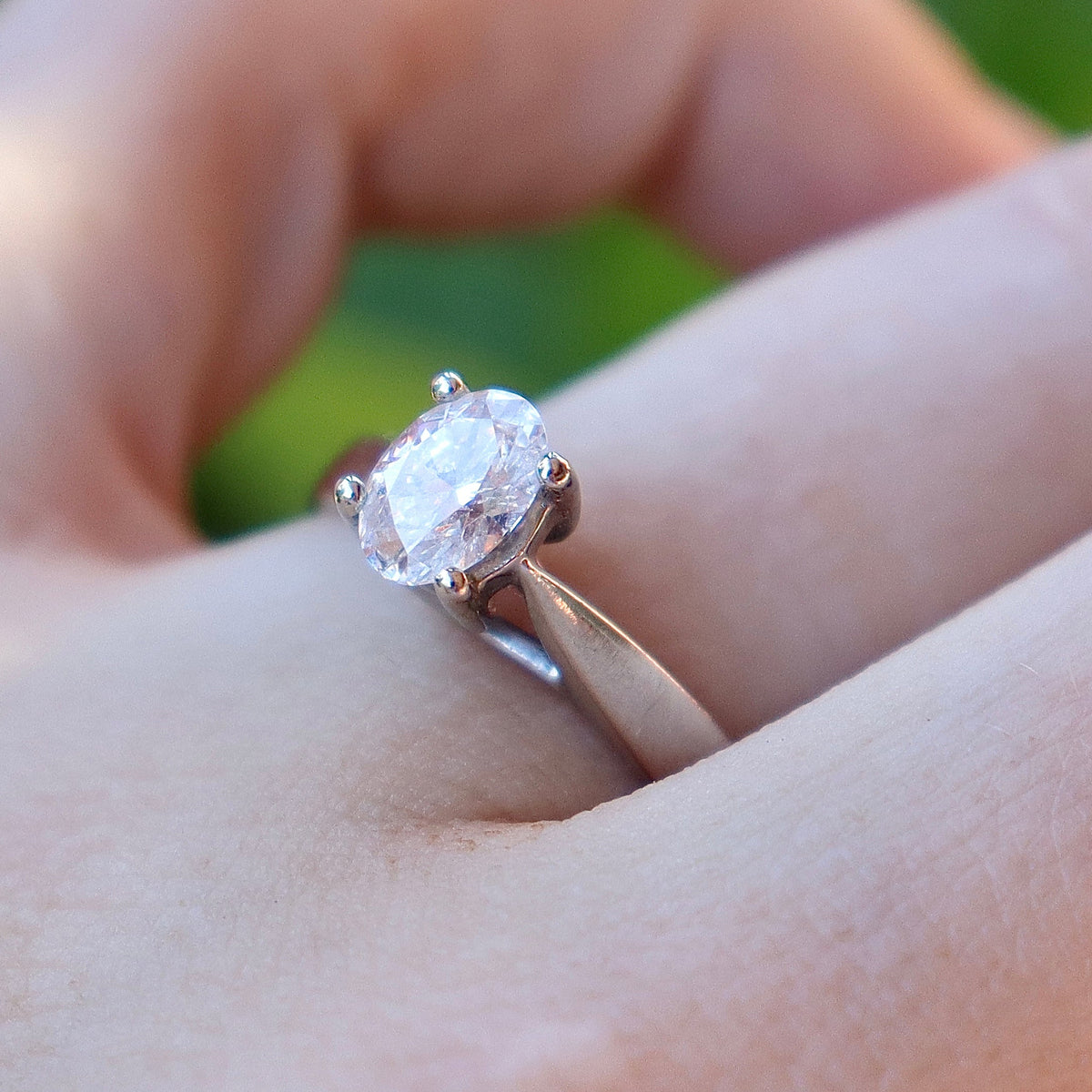 Platinum Oval .55ct Diamond Solitaire Ring