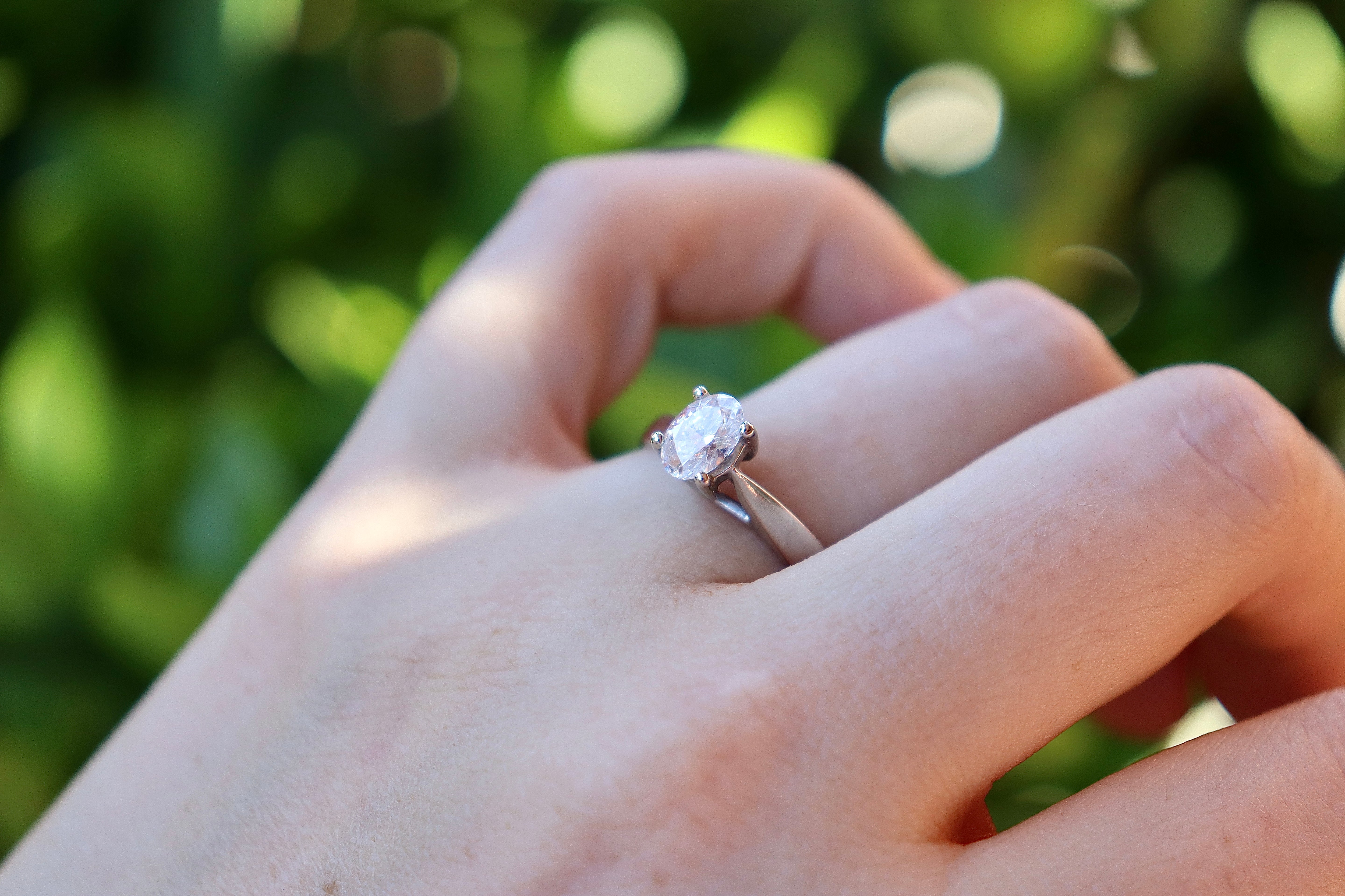 Platinum Oval .55ct Diamond Solitaire Ring