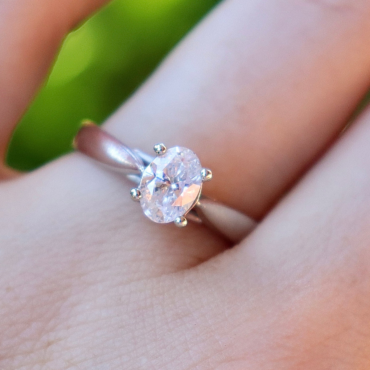Platinum Oval .55ct Diamond Solitaire Ring