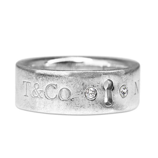 Silver Tiffany and Co Diamond Ring