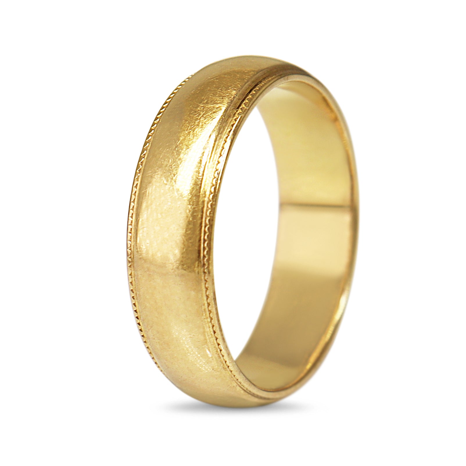 18ct Yellow Gold Band with Millgrain