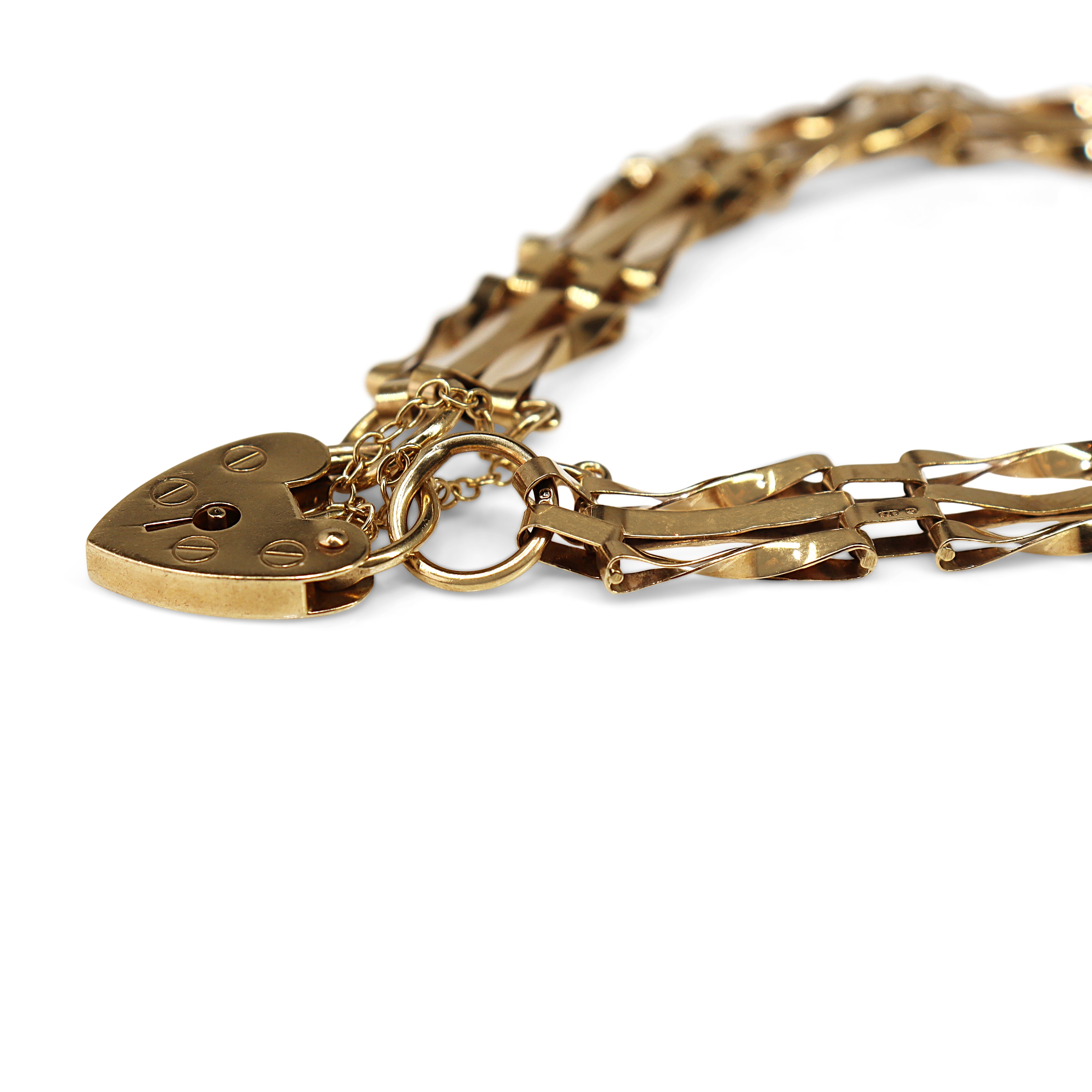 9ct Yellow Gold Fancy Gate Link Bracelet