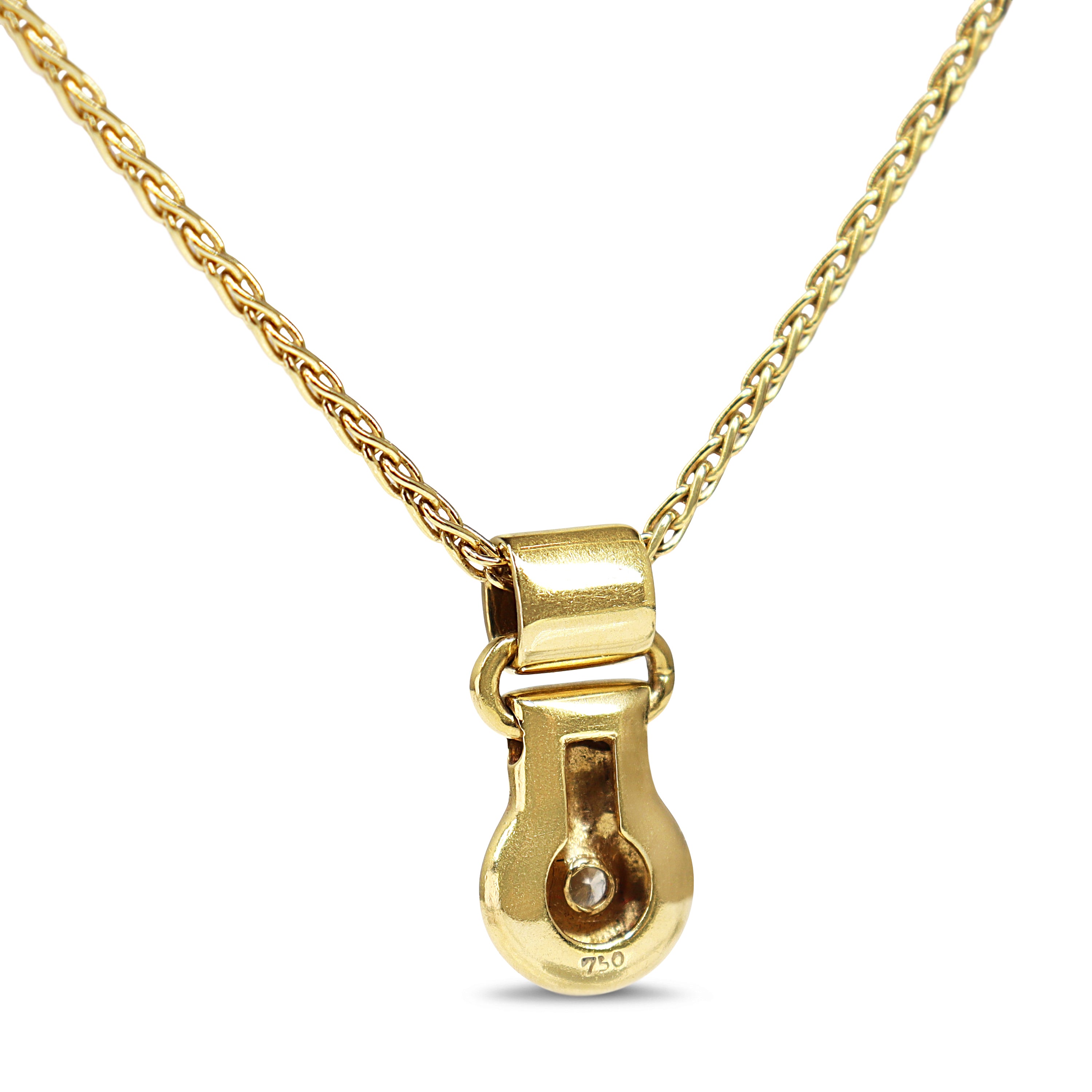 18ct Yellow Gold Diamond Chunky Gold Pendant Necklace