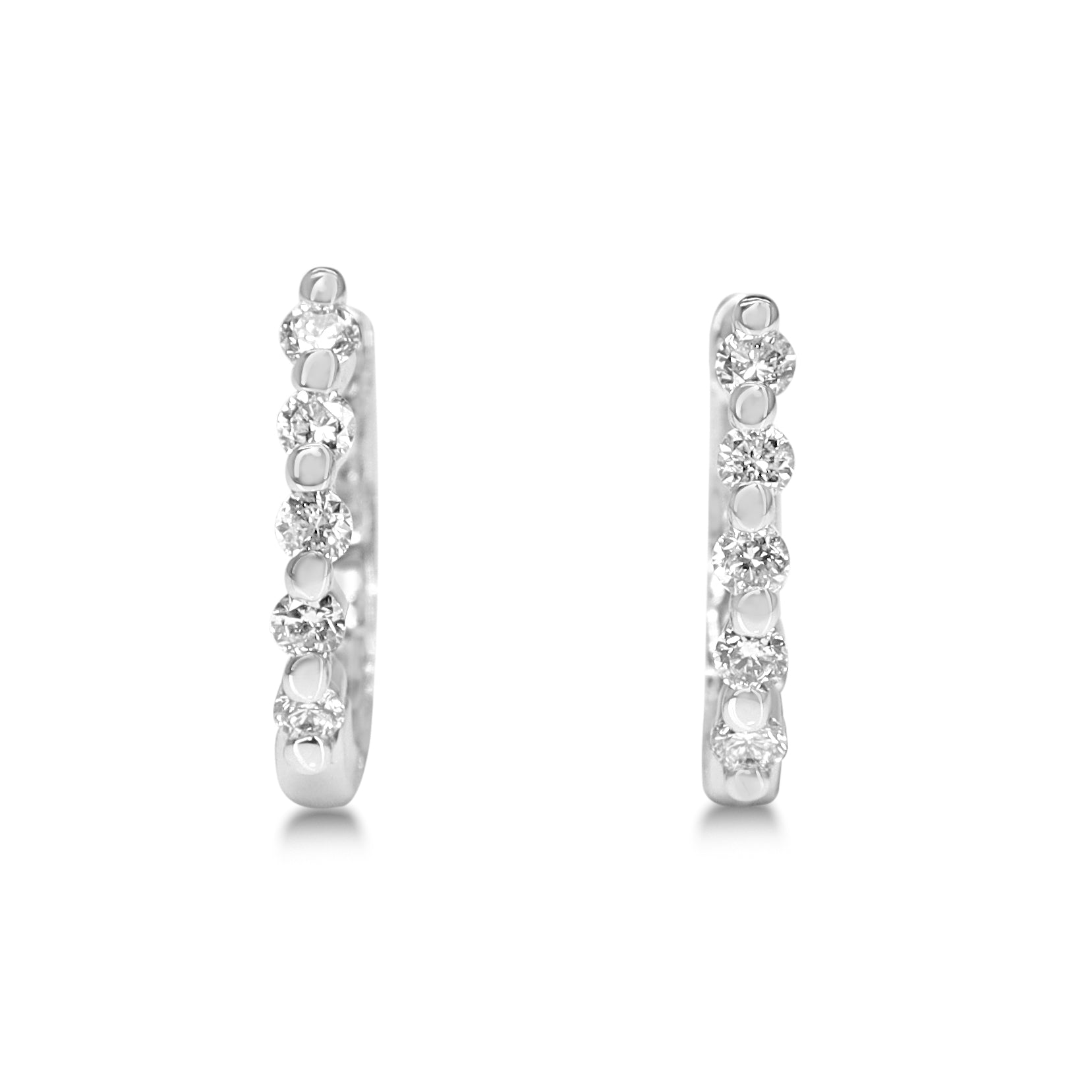 18ct White Gold .25ct Diamond Hoop Earrings