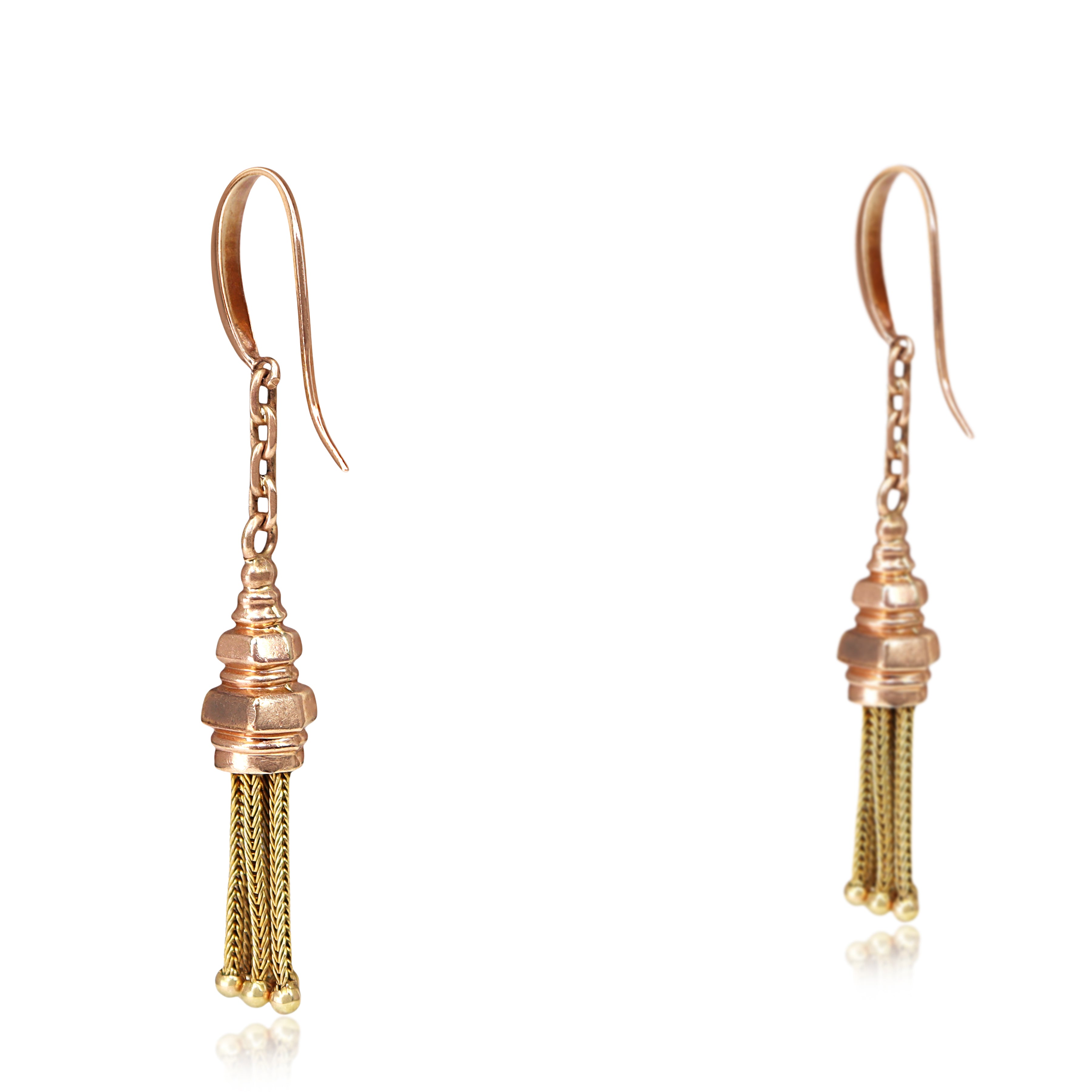 9ct Rose Gold Antique Tassel Earrings