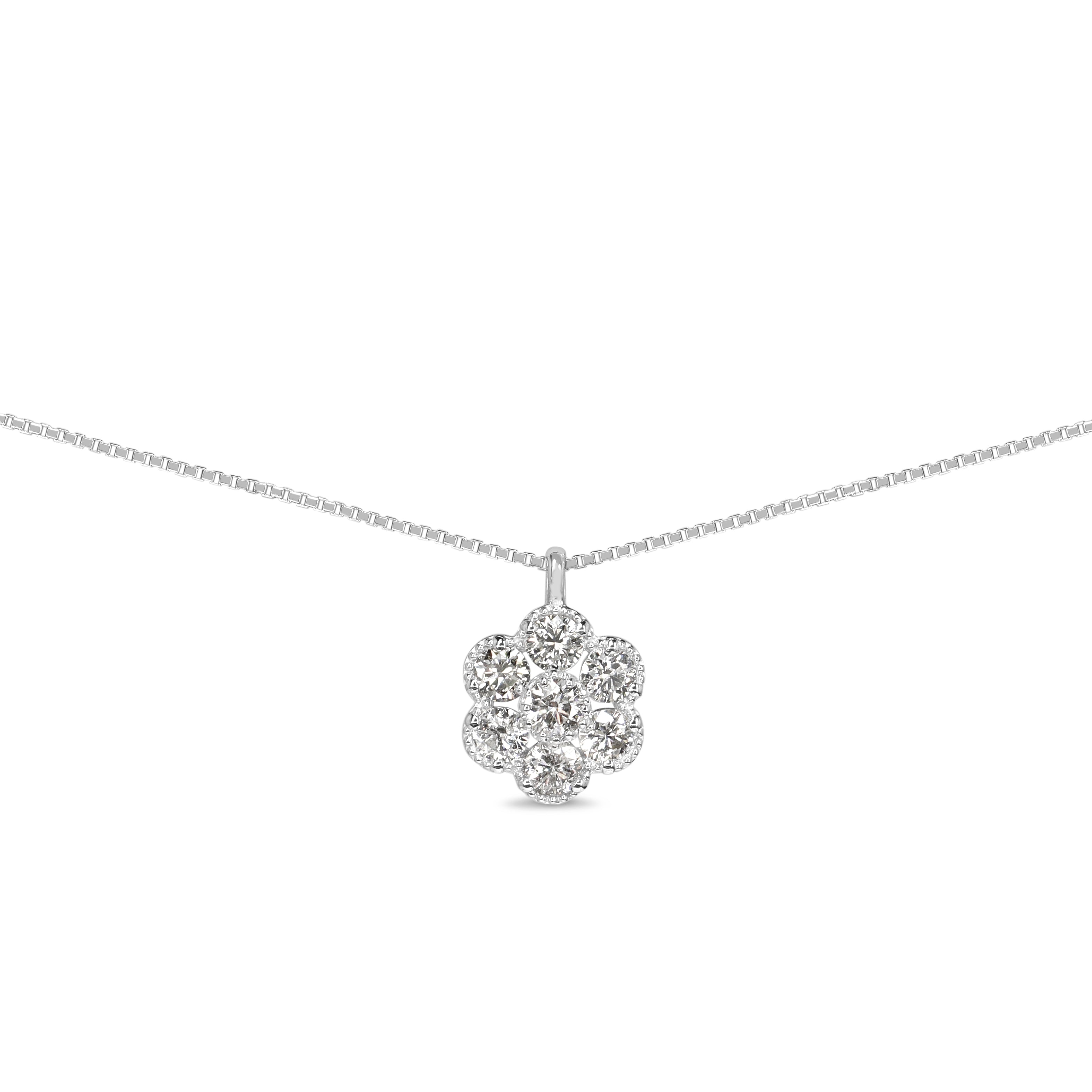 Platinum Daisy Diamond Necklace