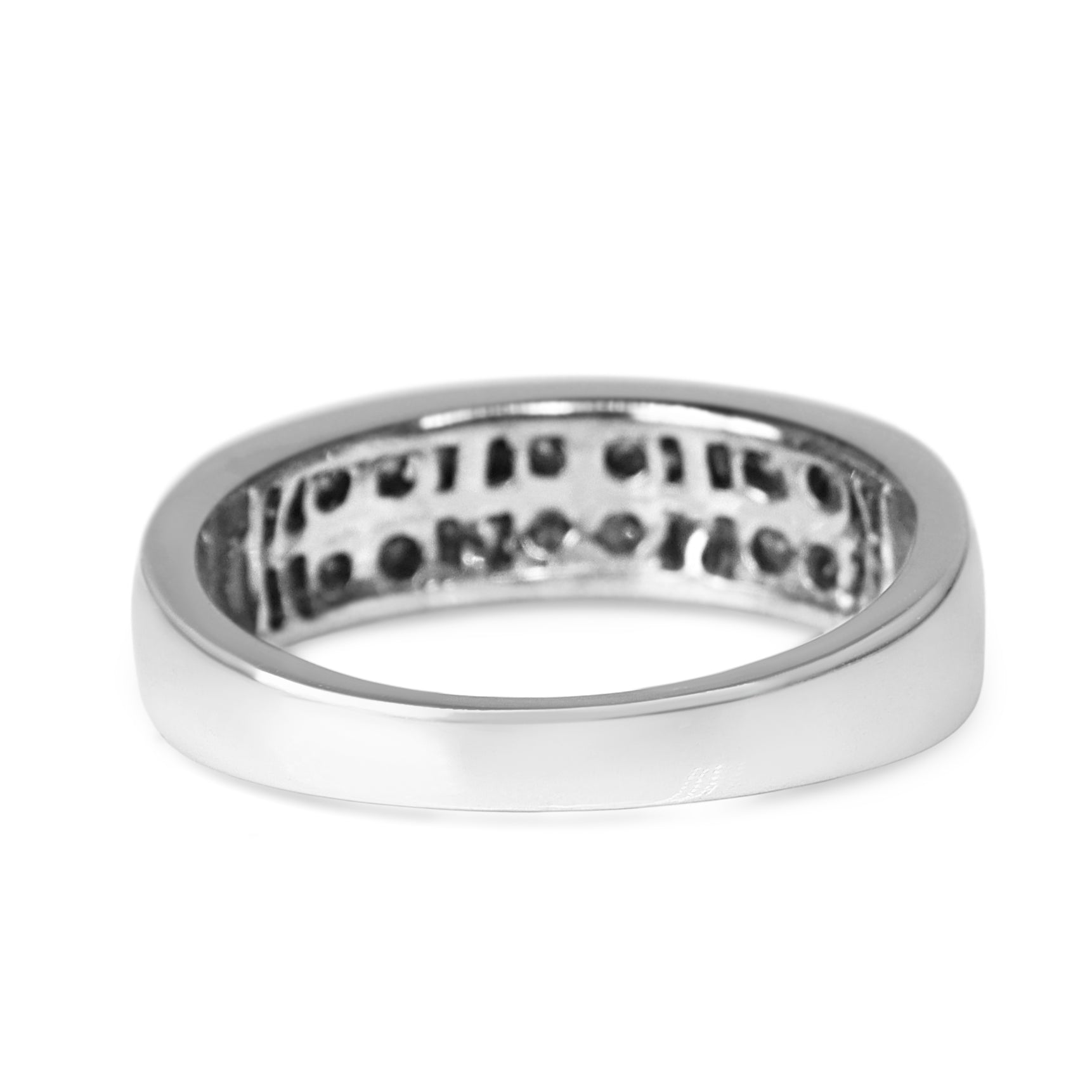 18ct White Gold Baguette and Brilliant Cut Diamond Band Ring