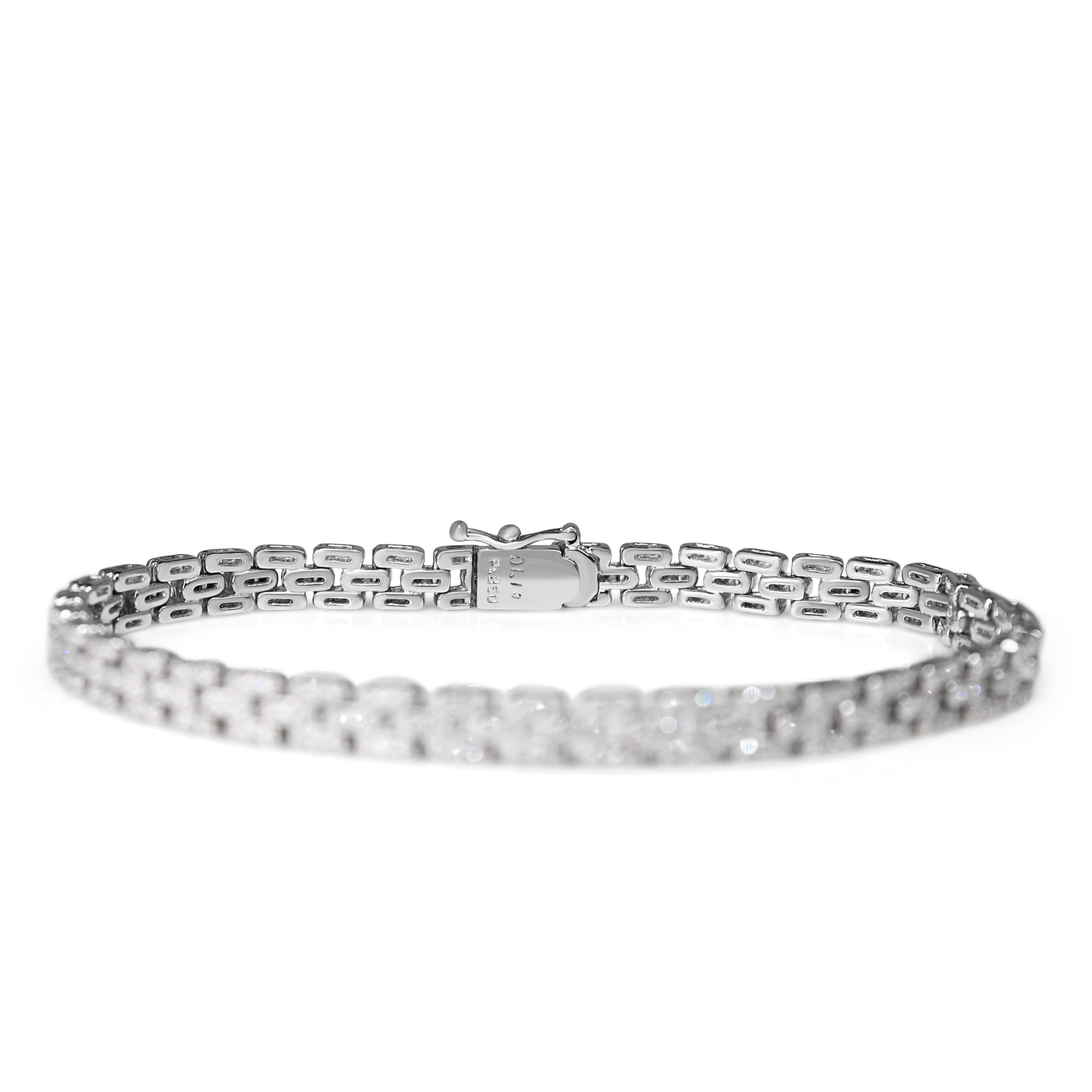 Platinum Fancy Link Deco Style Diamond Bracelet