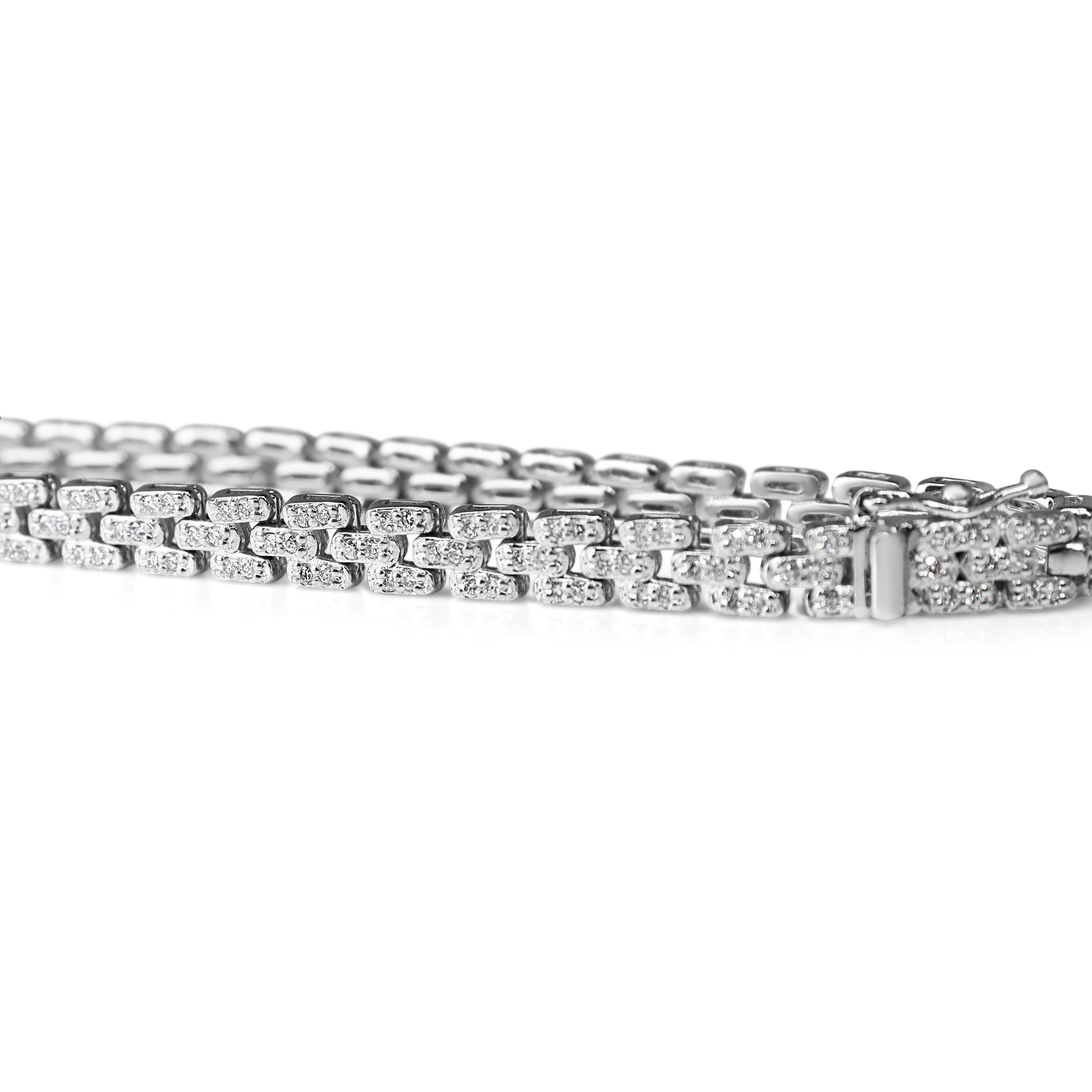 Platinum Fancy Link Deco Style Diamond Bracelet