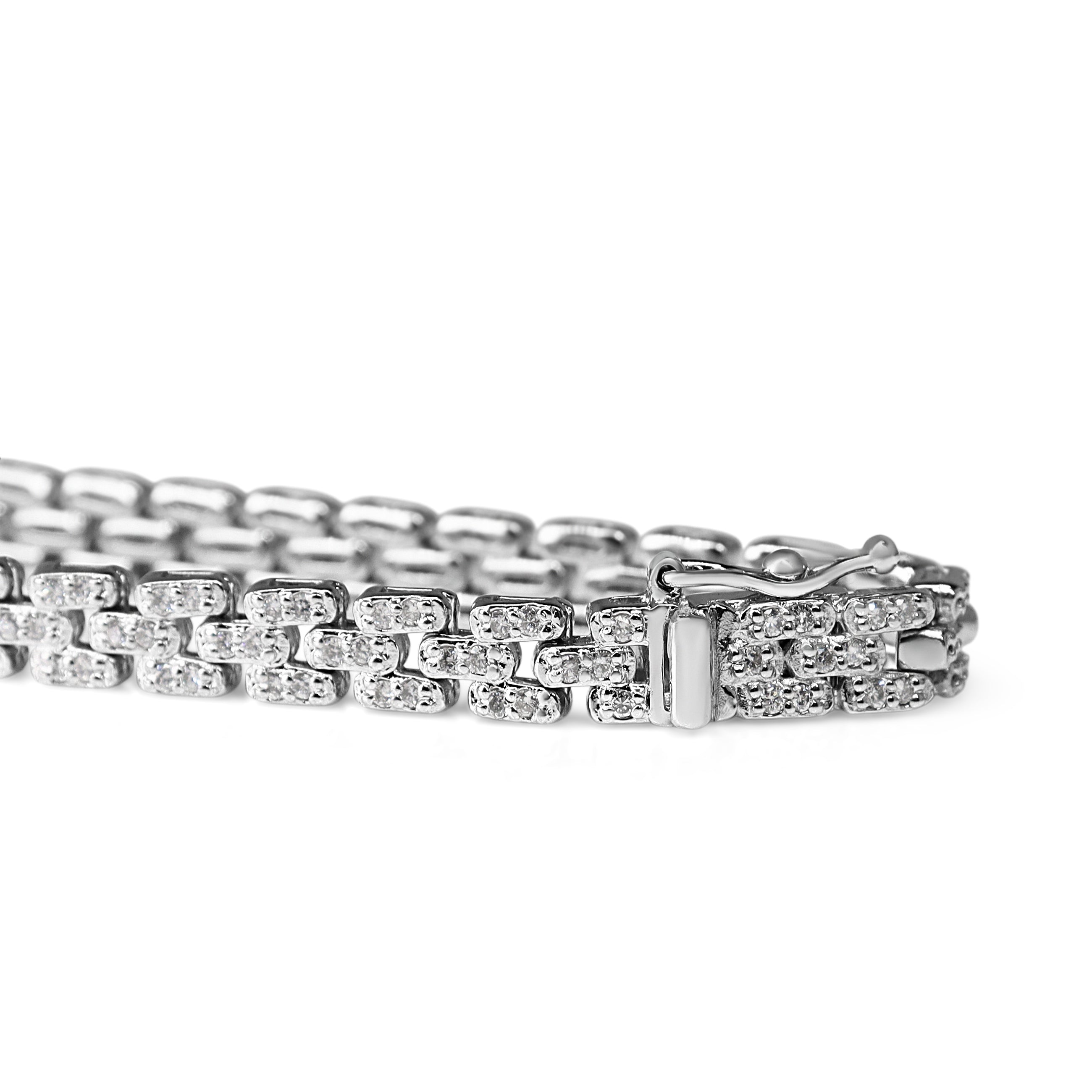 Platinum Fancy Link Deco Style Diamond Bracelet