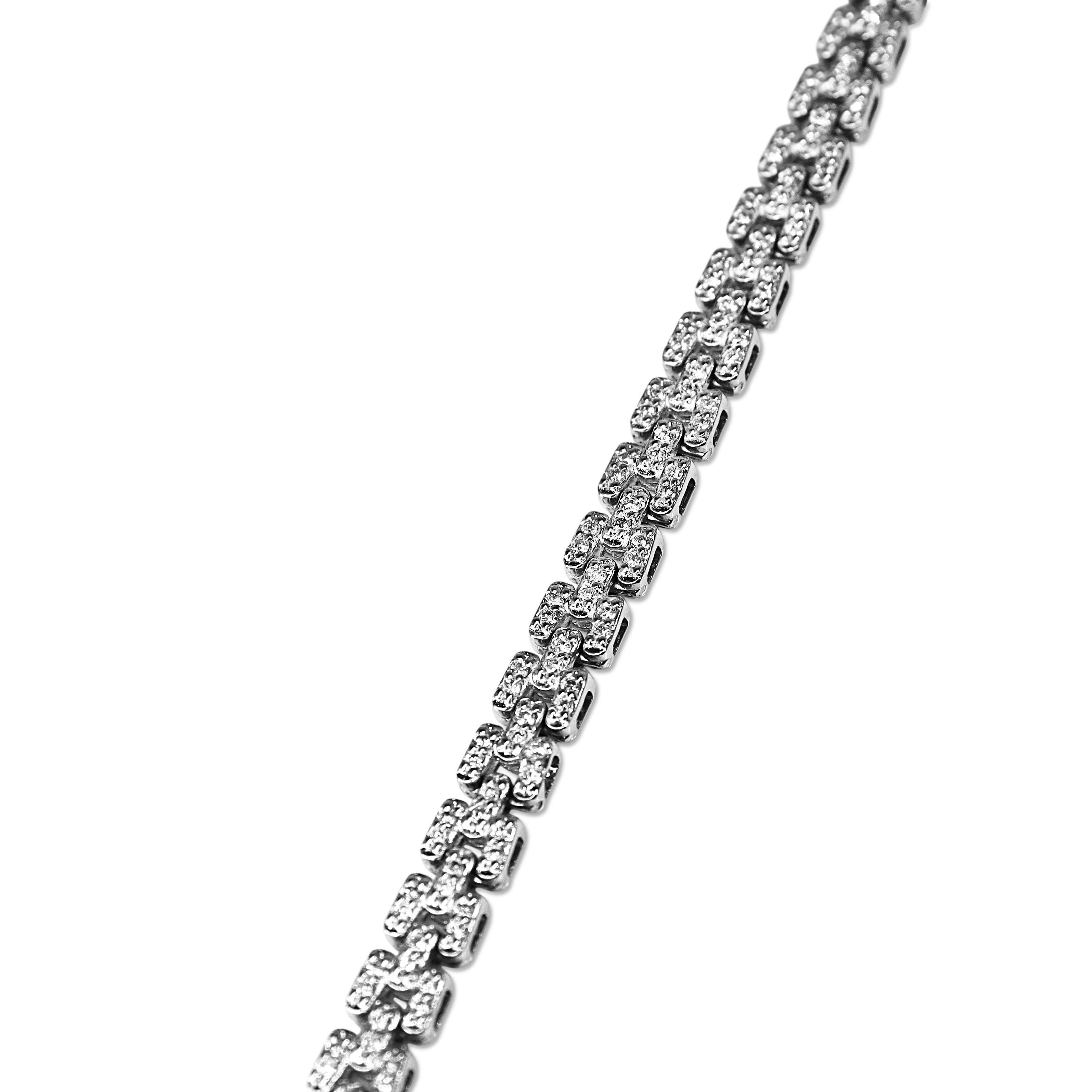 Platinum Fancy Link Deco Style Diamond Bracelet