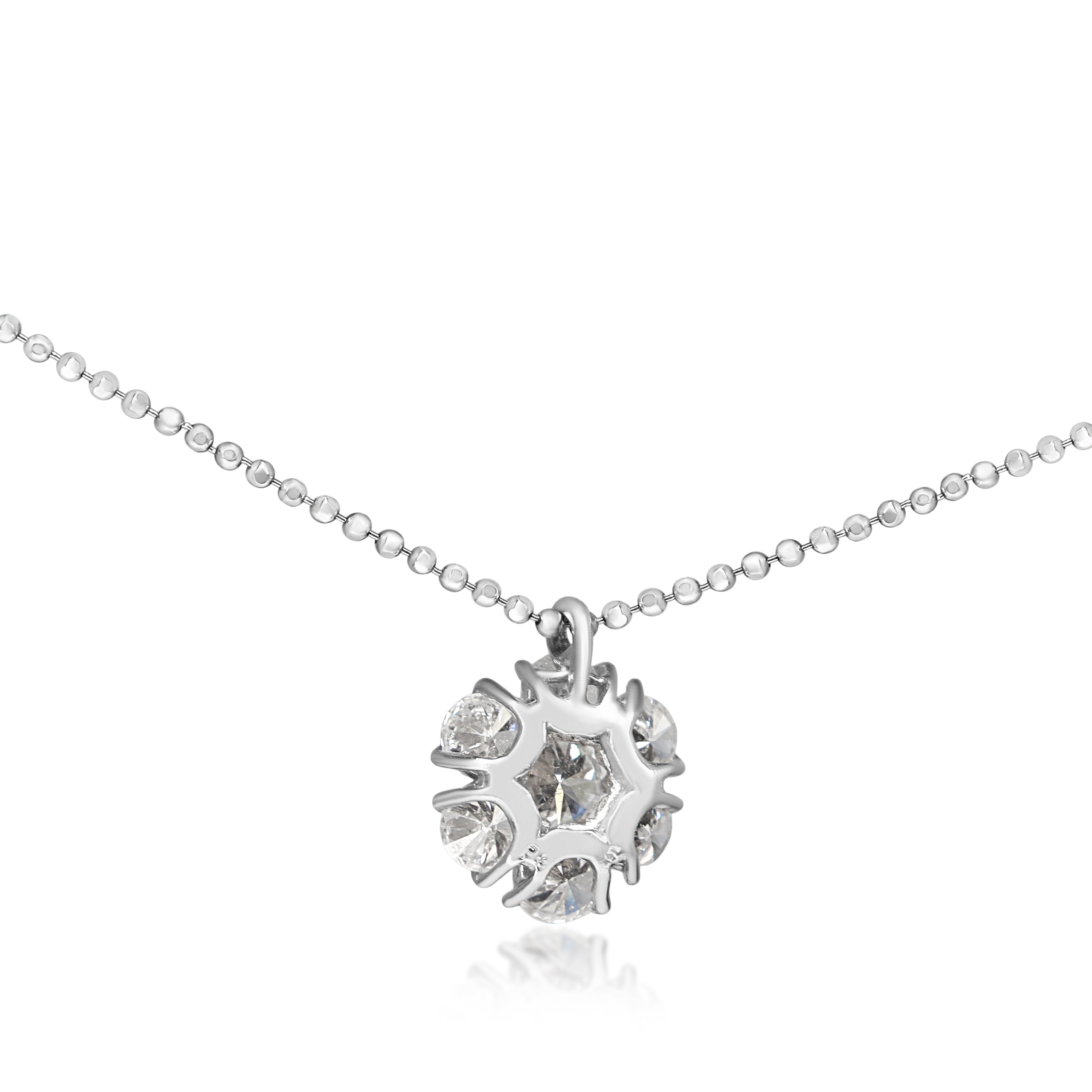 Platinum 1.50ct Diamond Daisy Cluster Necklace
