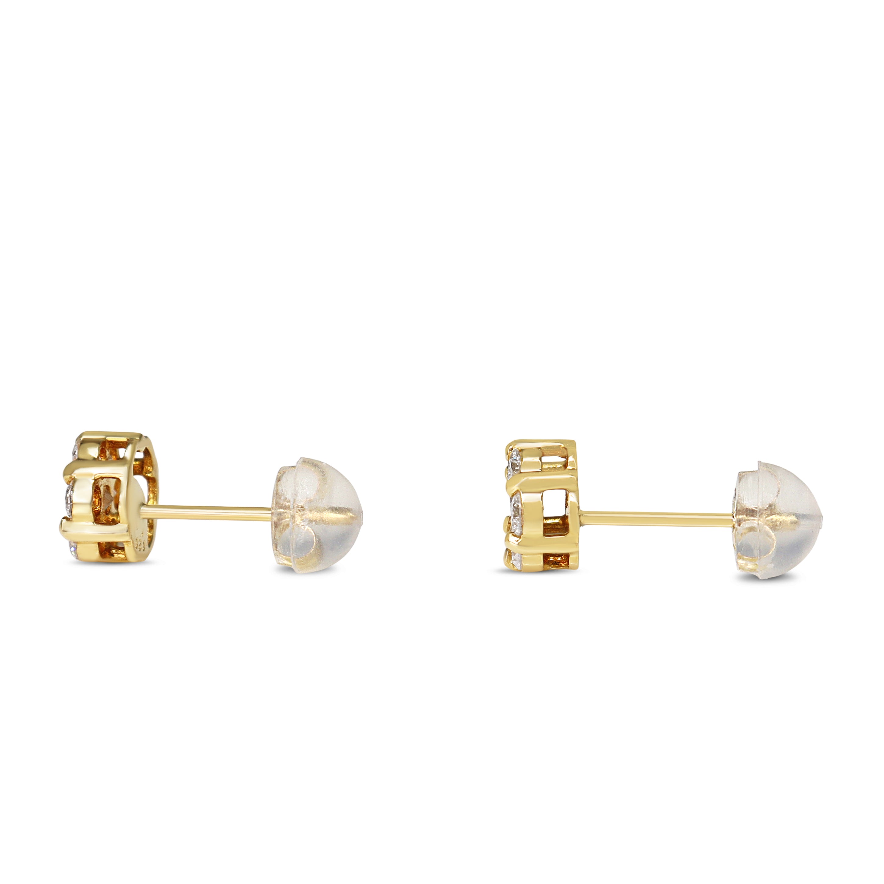 18ct Yellow Gold Diamond Cluster Stud Earrings