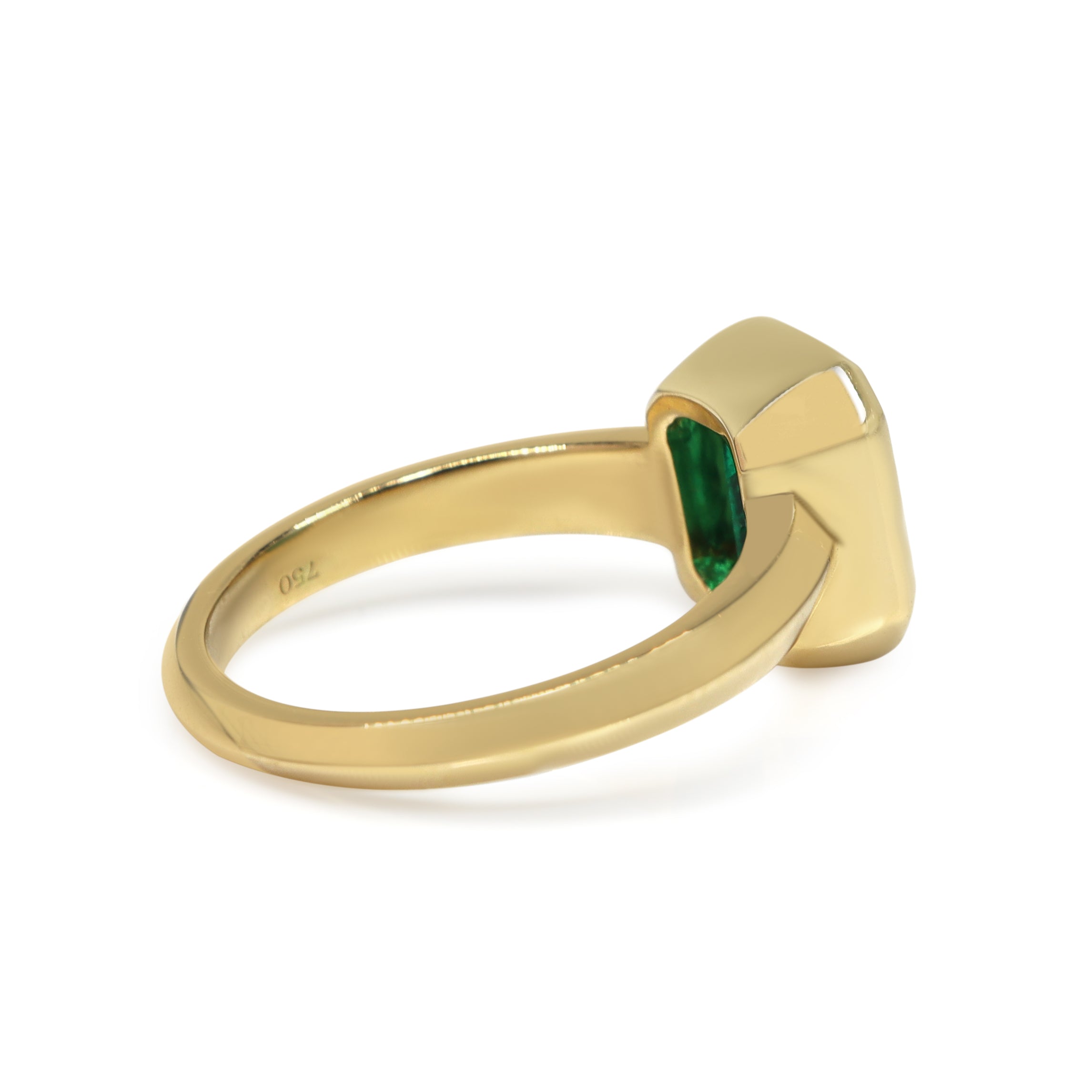 18ct Yellow Gold Bezel Emerald Solitaire Ring