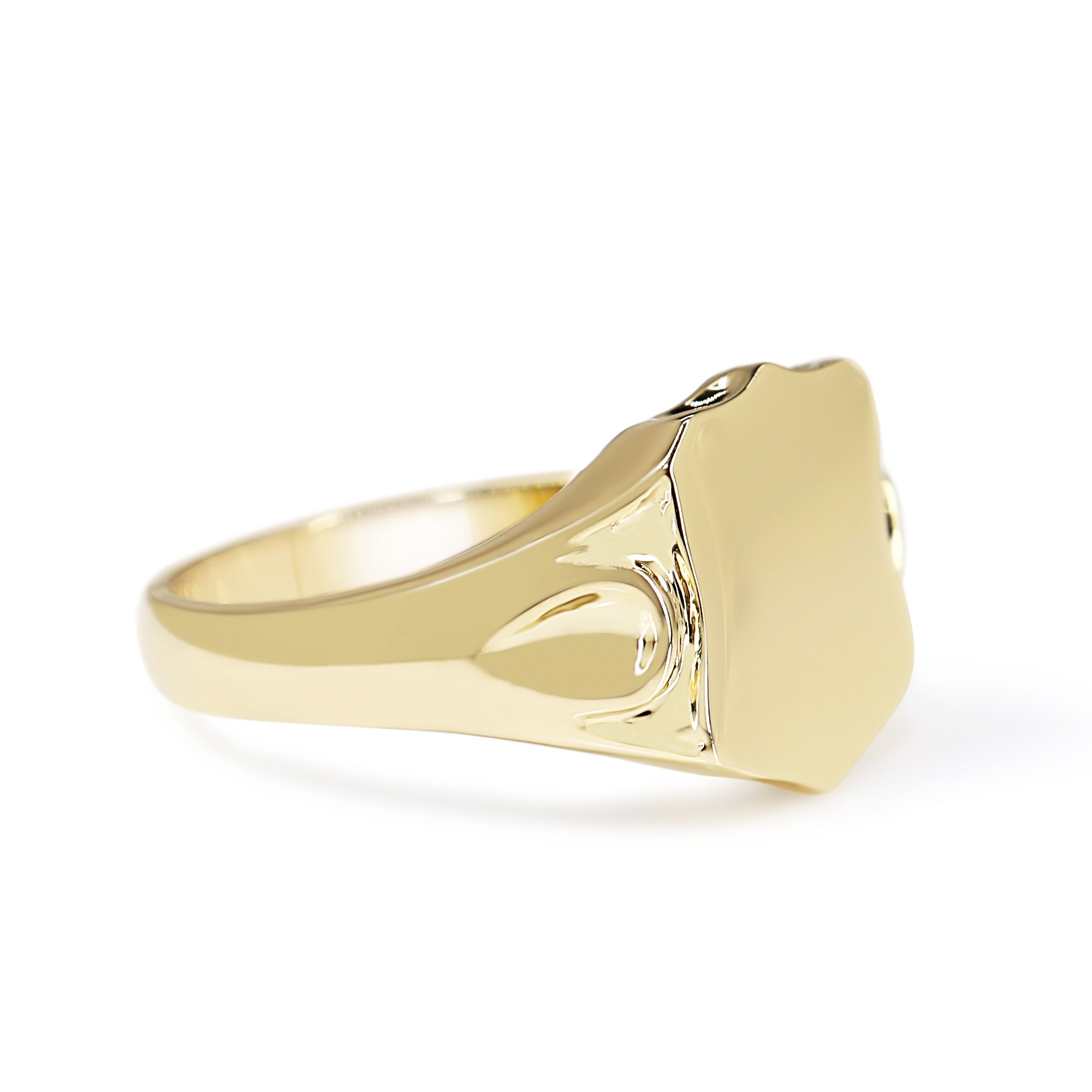 9ct Yellow Gold Shield Style Signet Ring