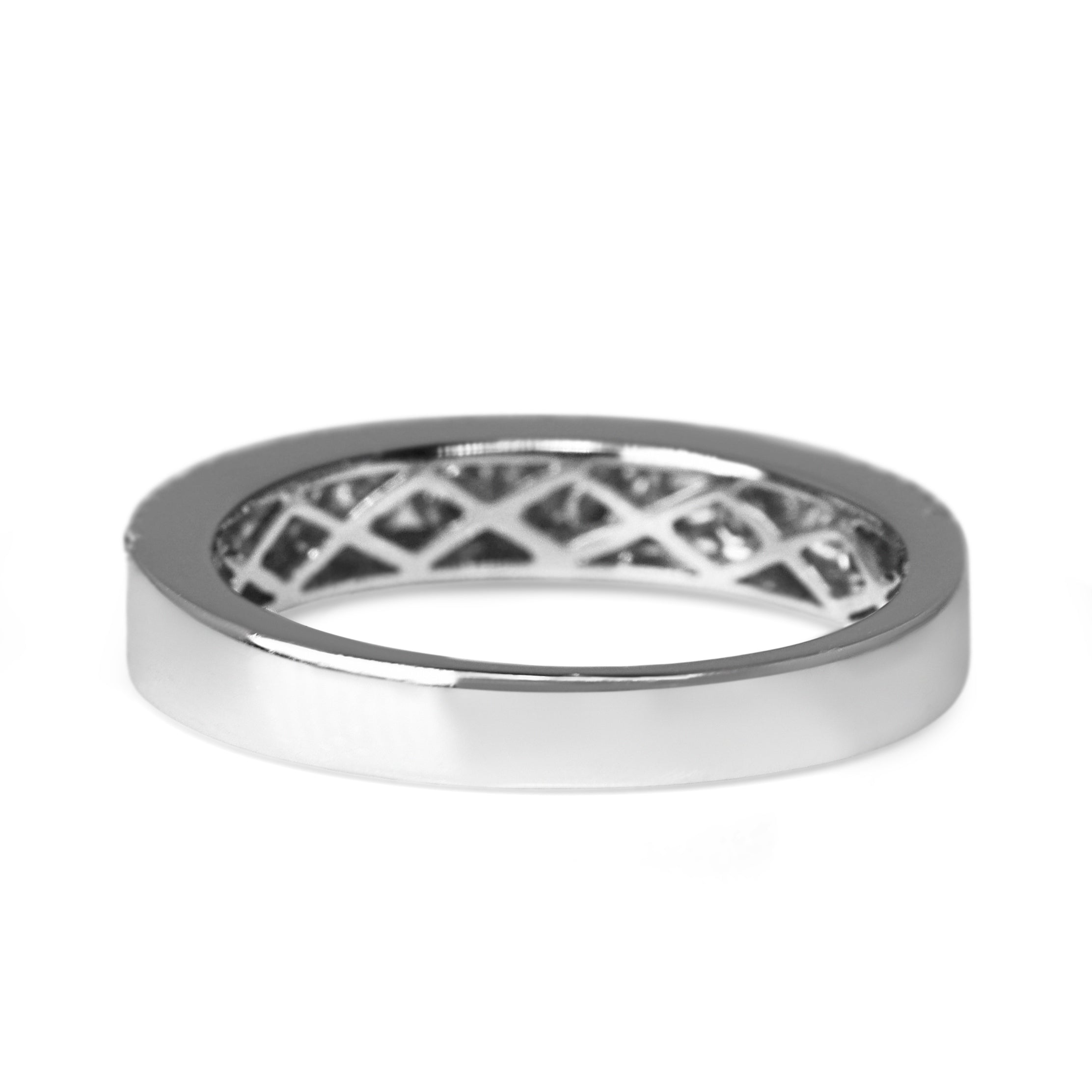 18ct White Gold Brilliant Cut Channel and Claw Set Diamond Band Ring