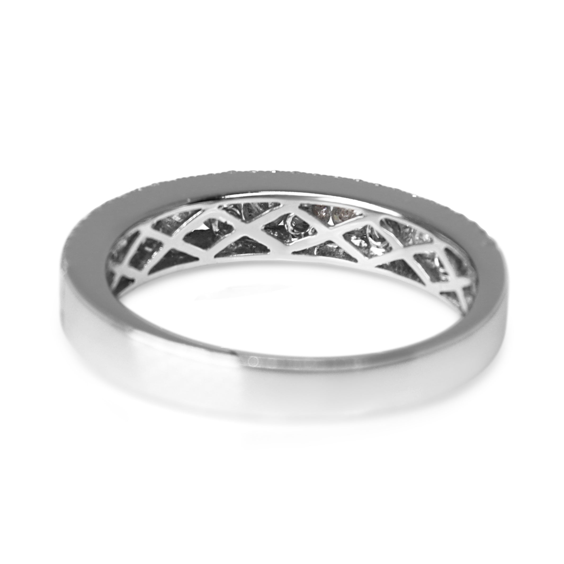18ct White Gold Brilliant Cut Channel and Claw Set Diamond Band Ring