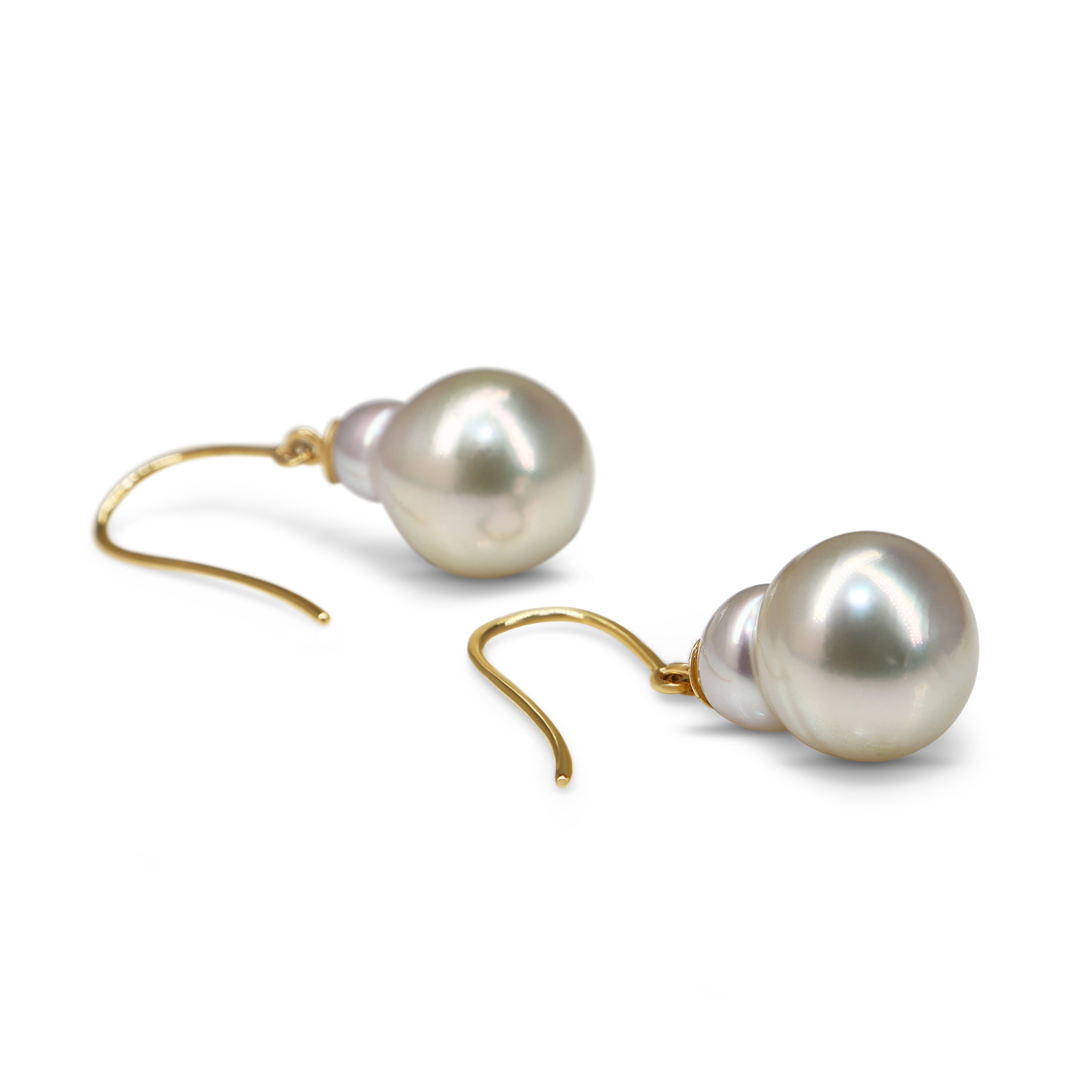 9ct Yellow Gold 11.8mm Baroque Pearl Earrings