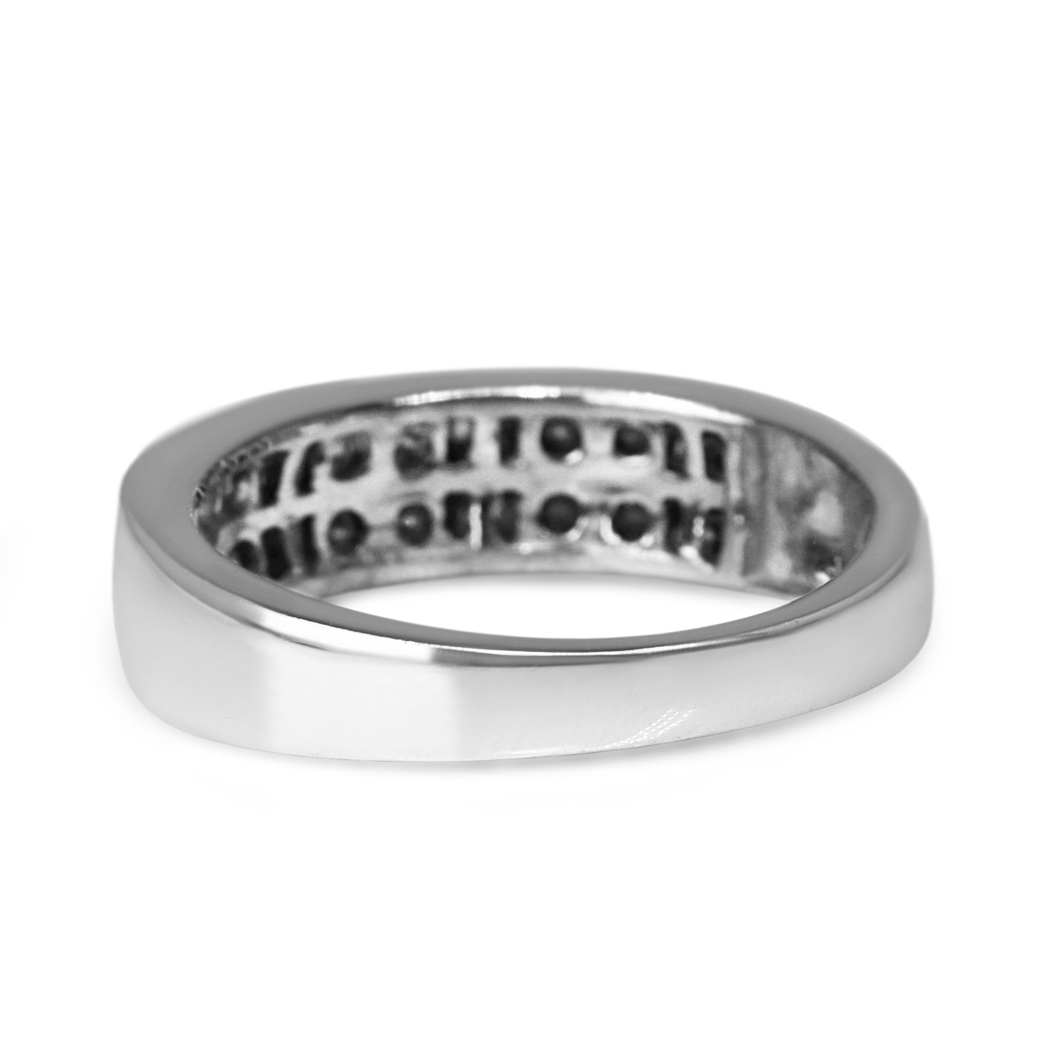 18ct White Gold Baguette and Brilliant Cut Diamond Wedding Band