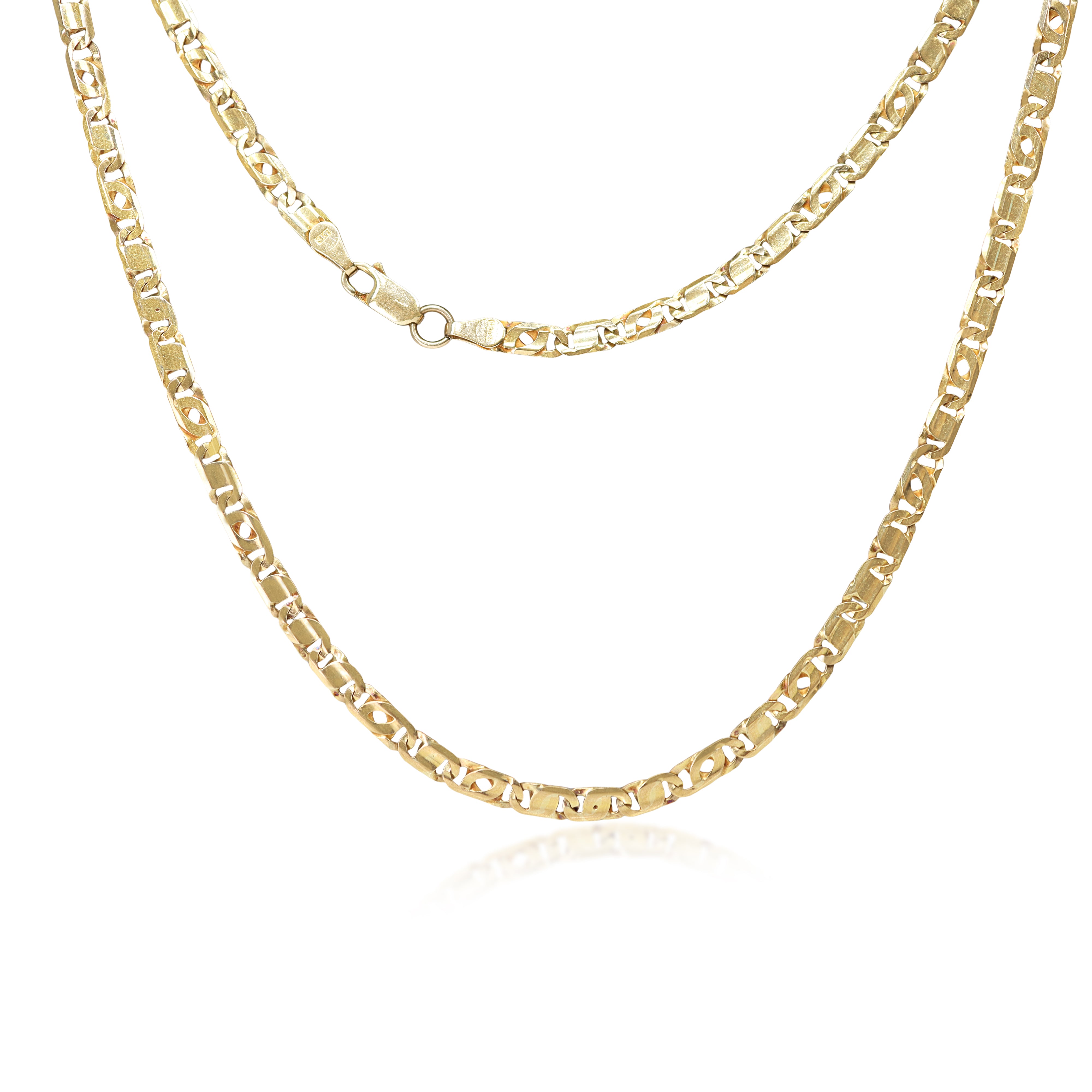 9ct Yellow Gold Flat Link Chain / Necklace
