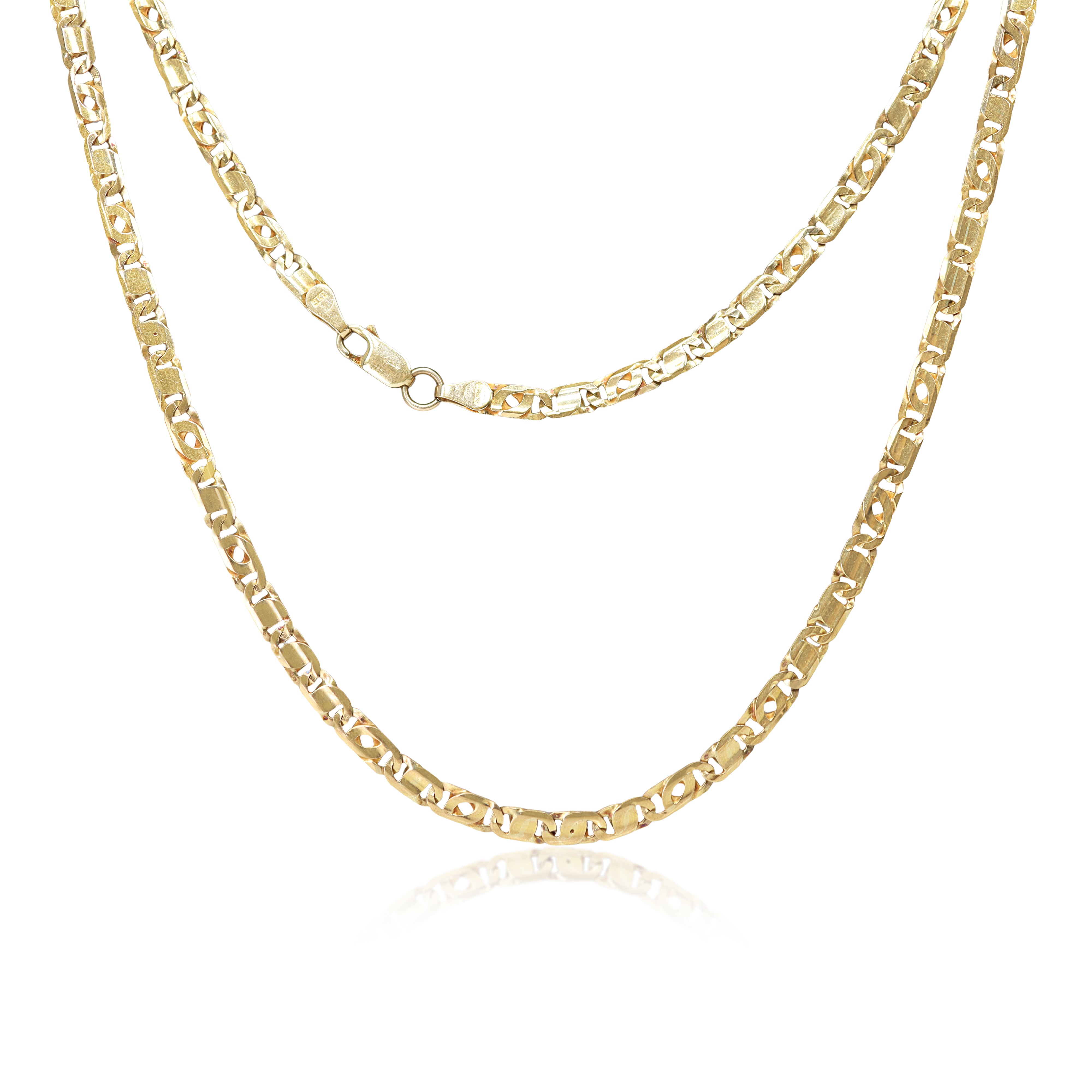 9ct Yellow Gold Flat Link Chain / Necklace