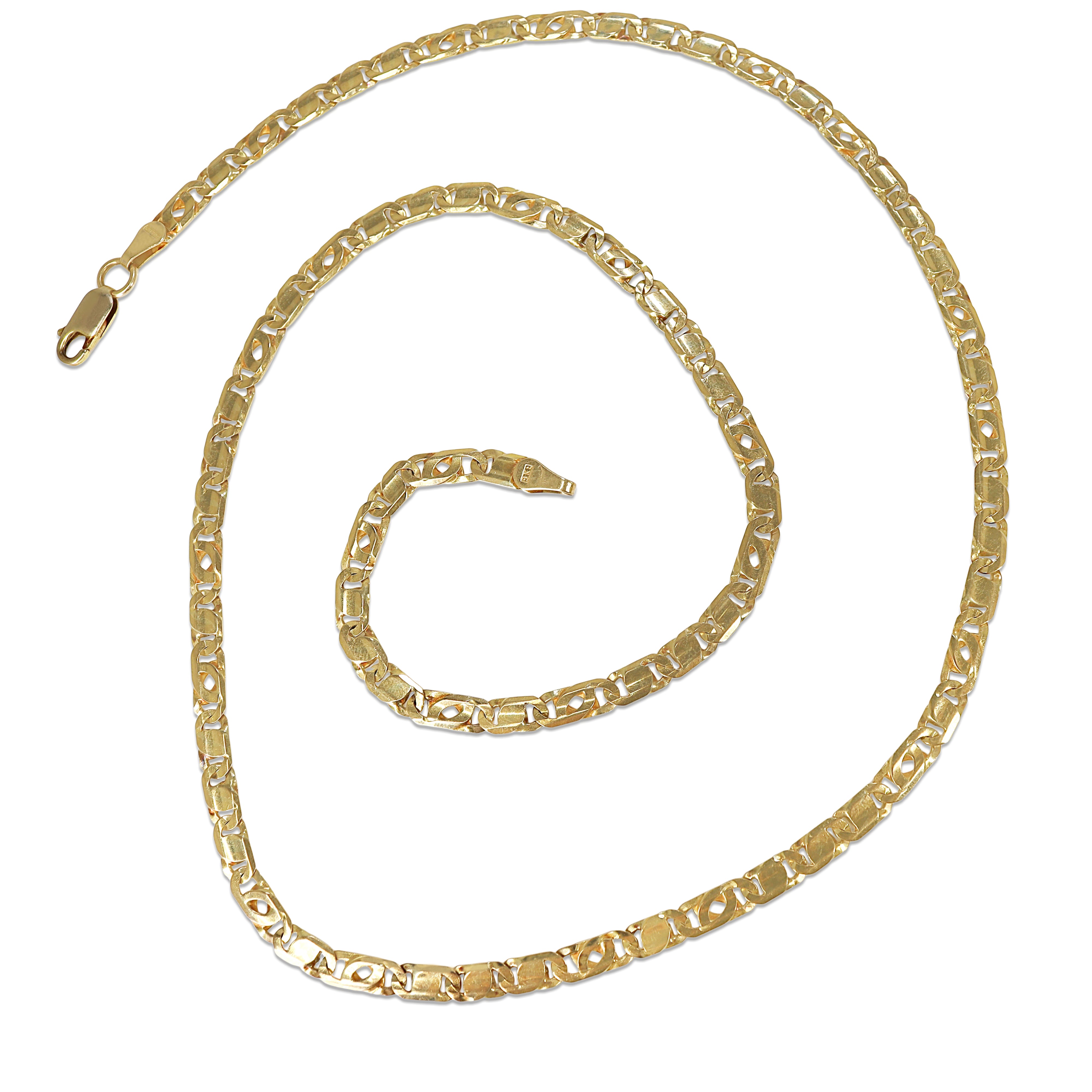 9ct Yellow Gold Flat Link Chain / Necklace