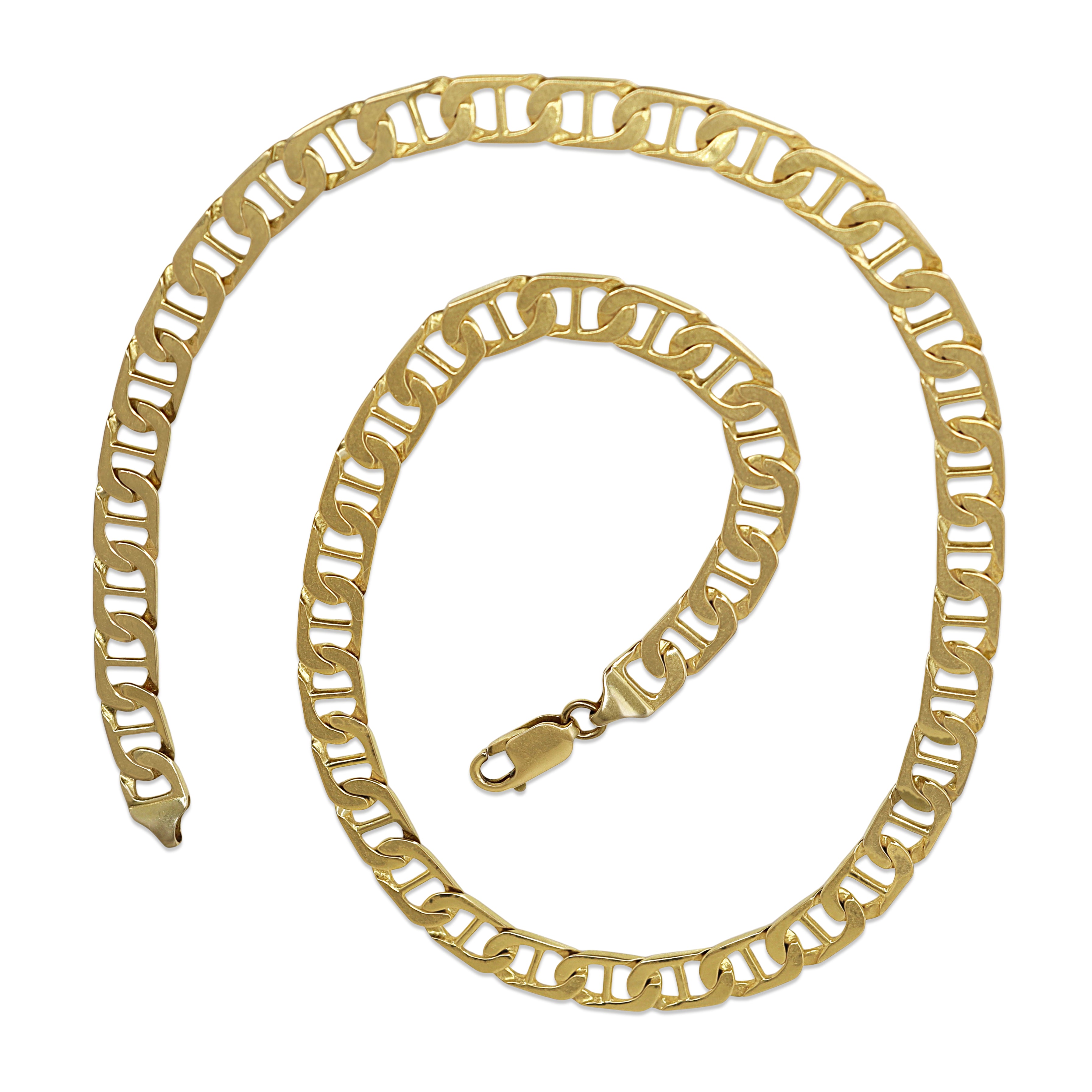 9ct Yellow Gold Fancy Flat Link Chain / Necklace