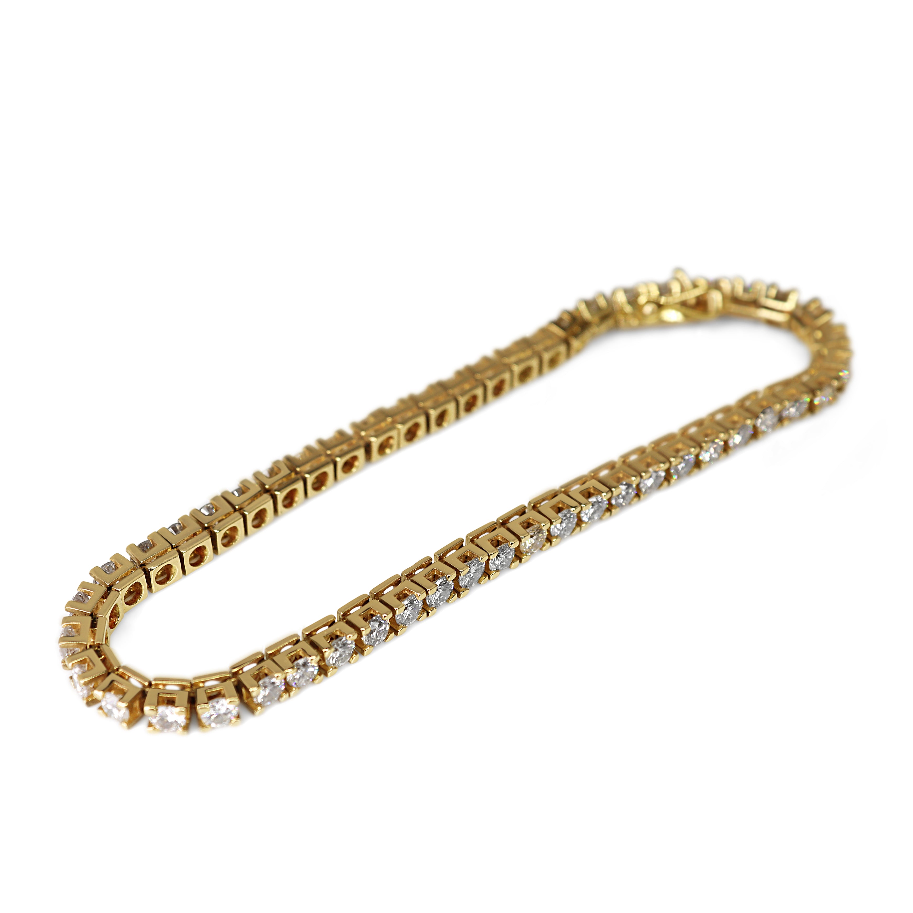 18ct Yellow Gold 6.00ct Diamond Tennis Bracelet