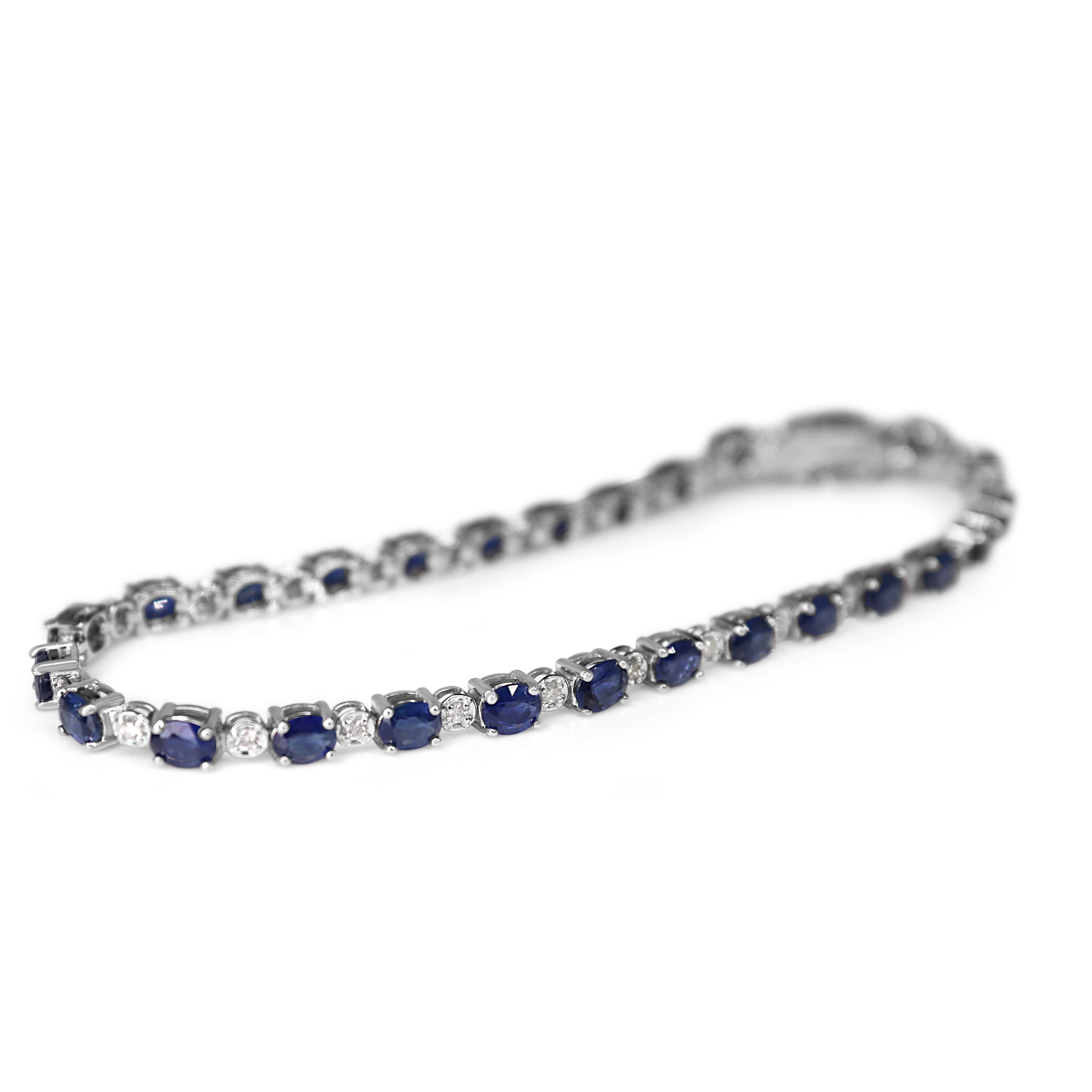18ct White Gold Sapphire and Diamond Bracelet