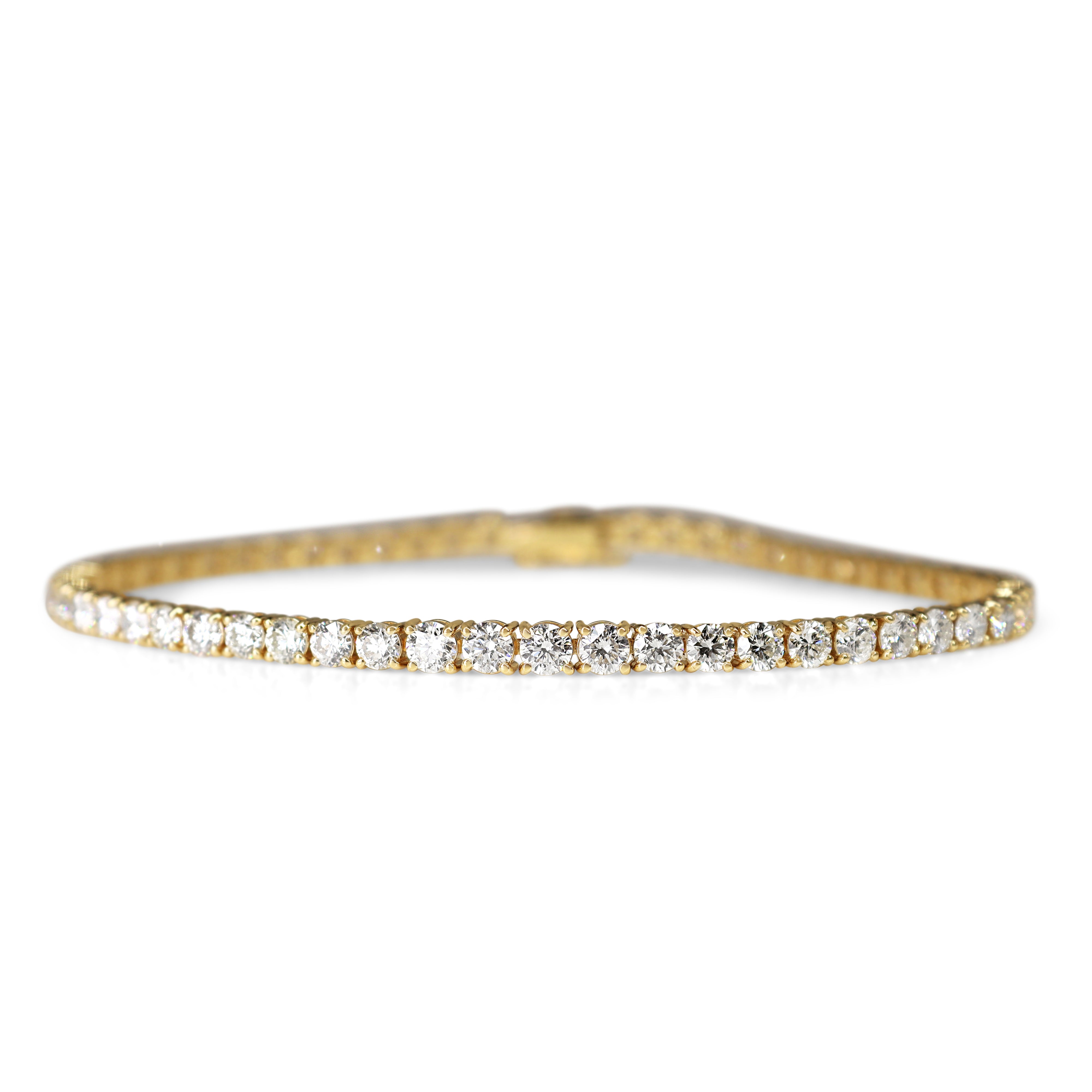 18ct Yellow Gold Graduated 5.00ct Diamond Tennis Bracelet