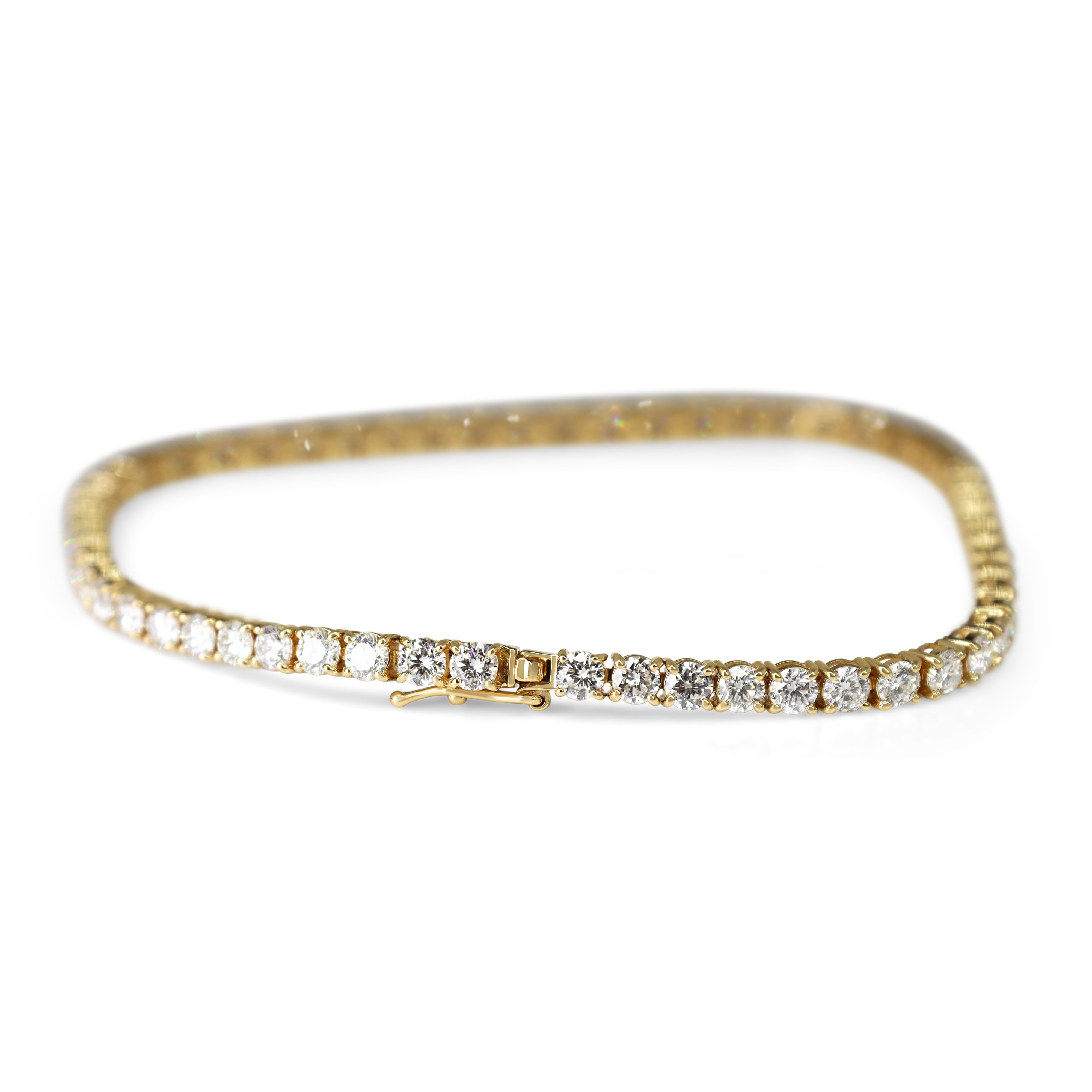 18ct Yellow Gold Graduated 5.00ct Diamond Tennis Bracelet