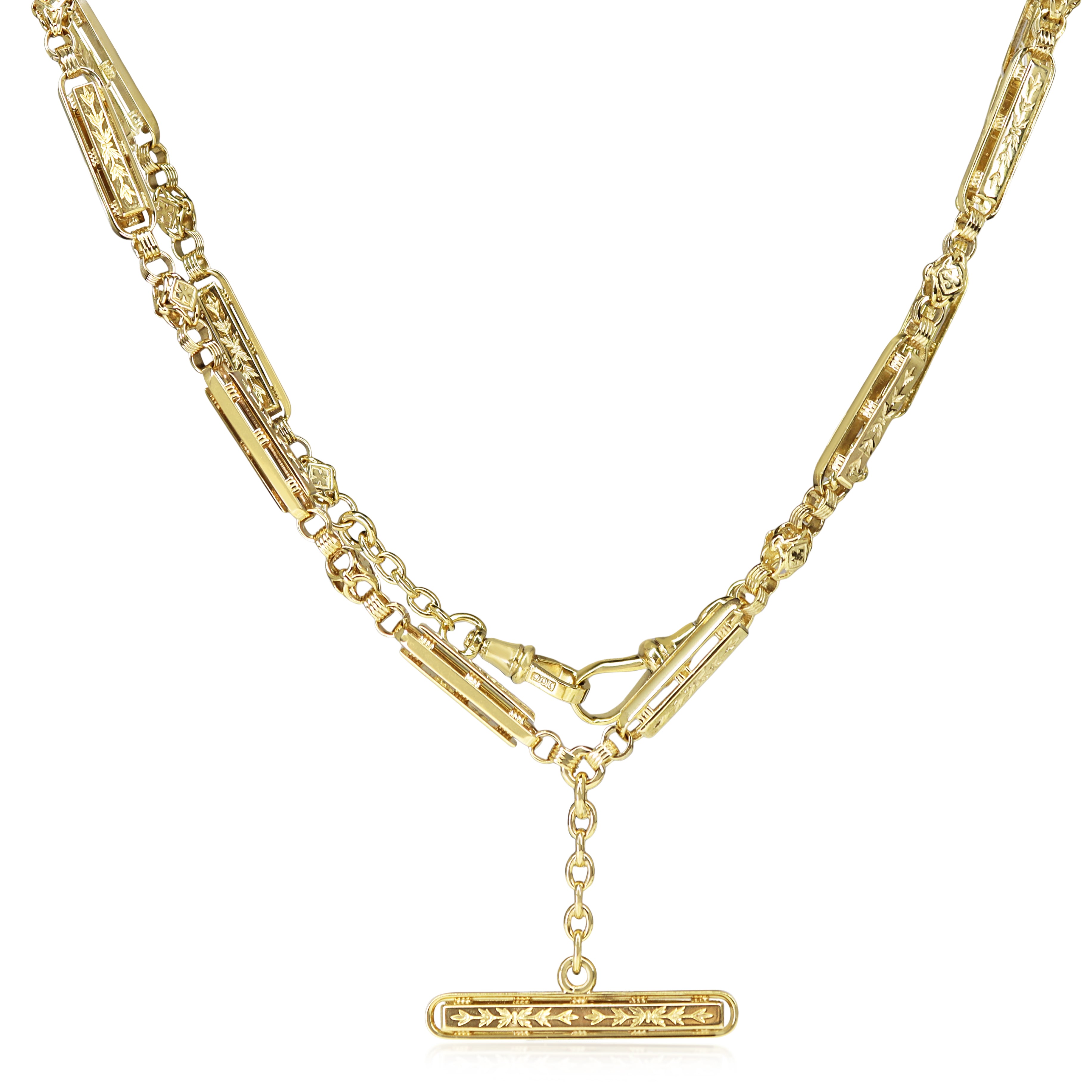 9ct Yellow Gold Antique Fancy Link Fob Chain