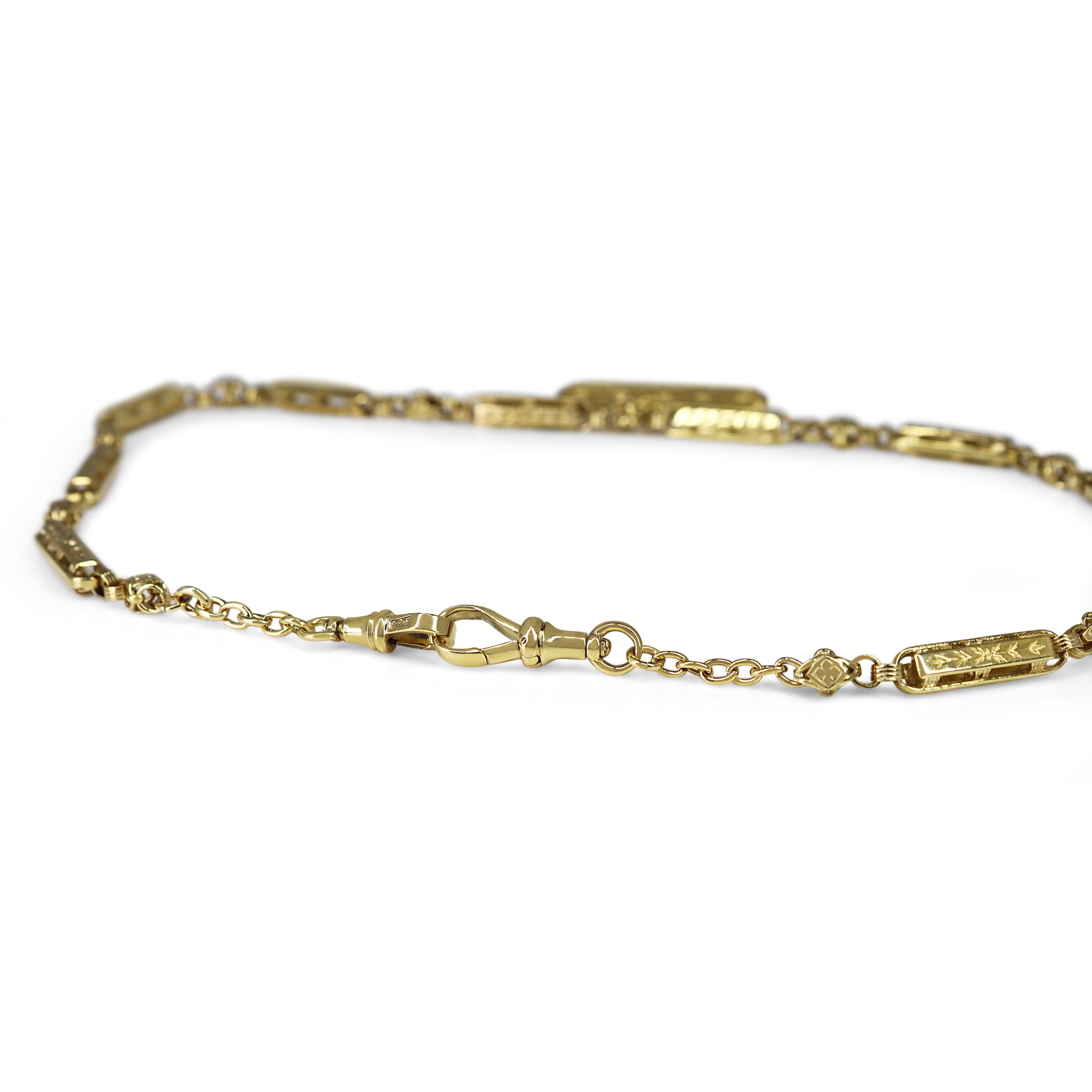 9ct Yellow Gold Antique Fancy Link Fob Chain