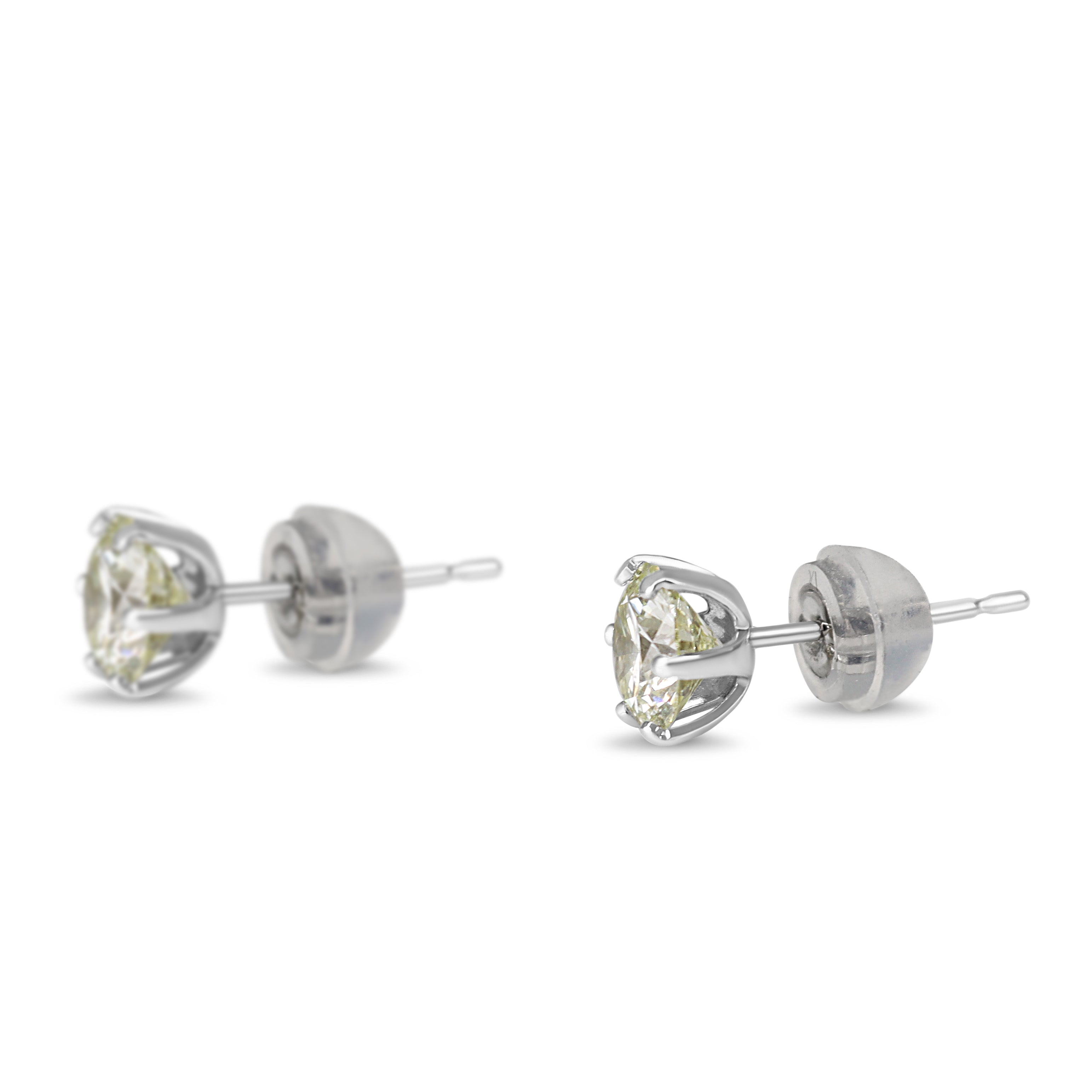 Platinum 6 Claw 1.00ct Diamond Stud Earrings