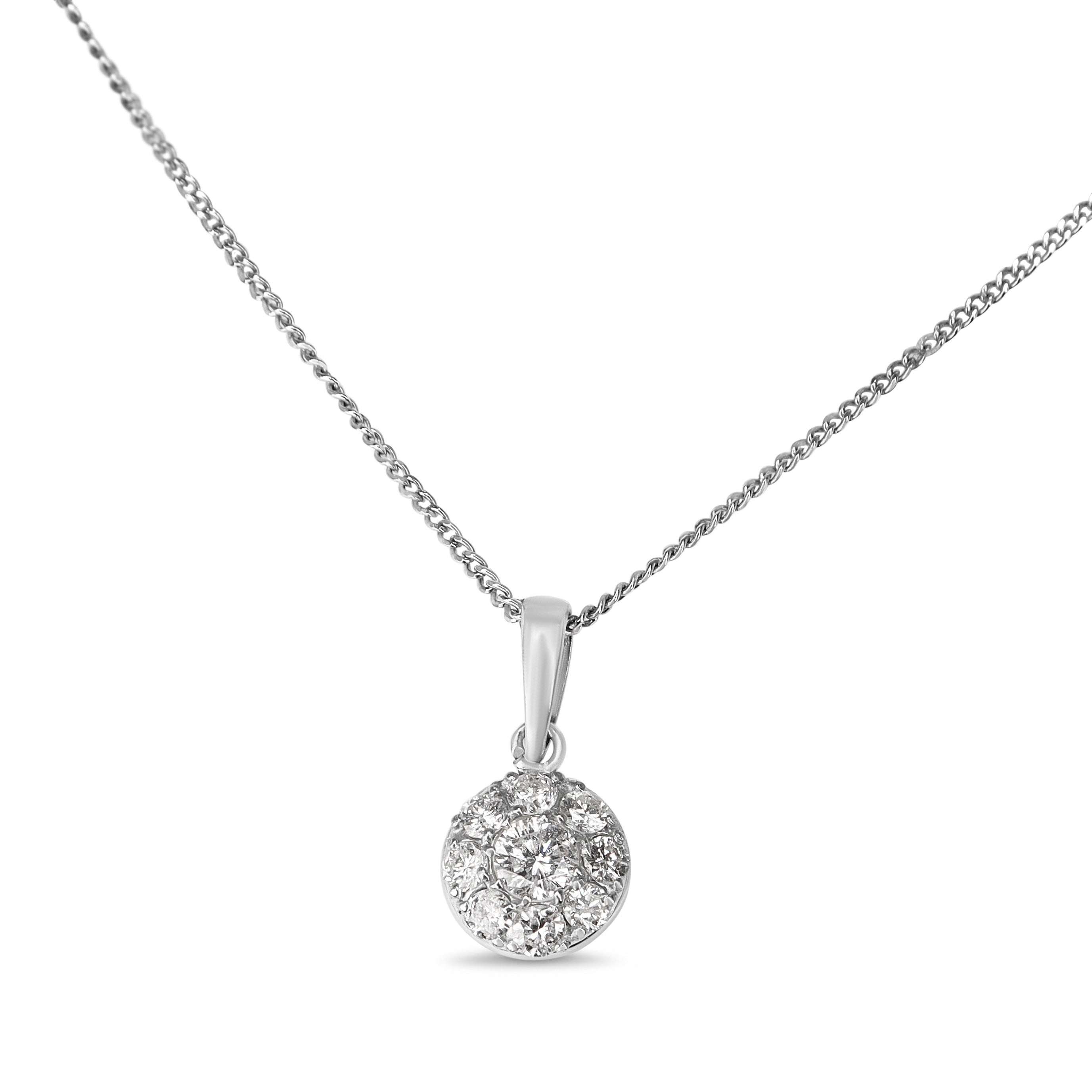 Platinum Diamond Cluster Necklace