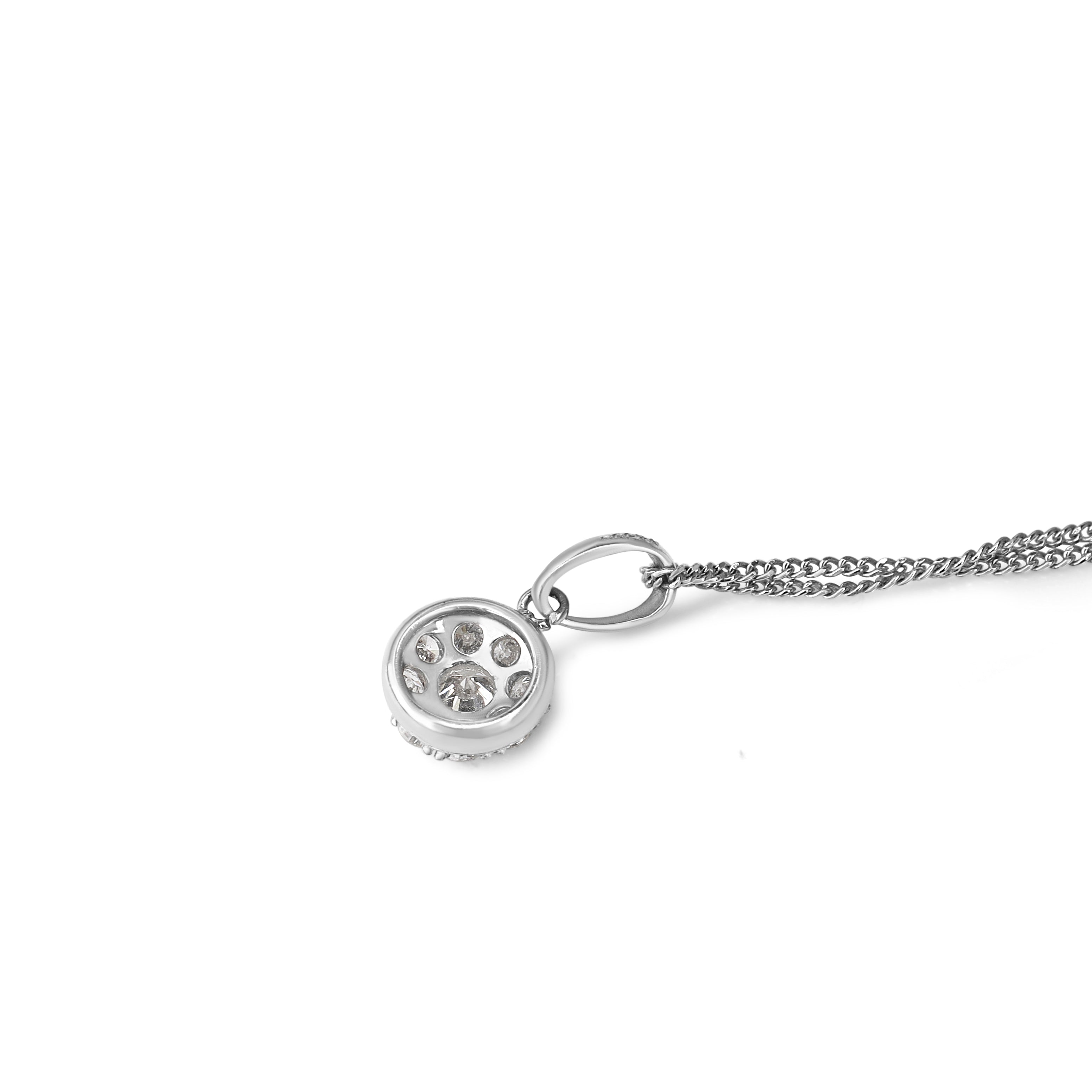Platinum Diamond Cluster Necklace