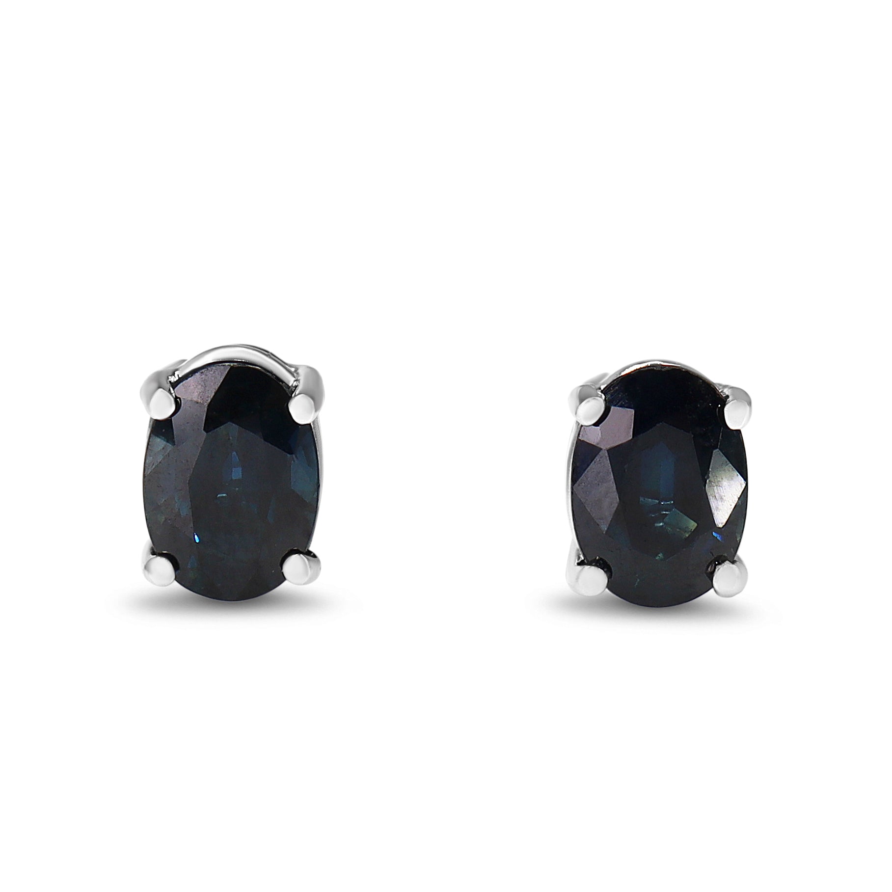 14ct White Gold Sapphire Stud Earrings