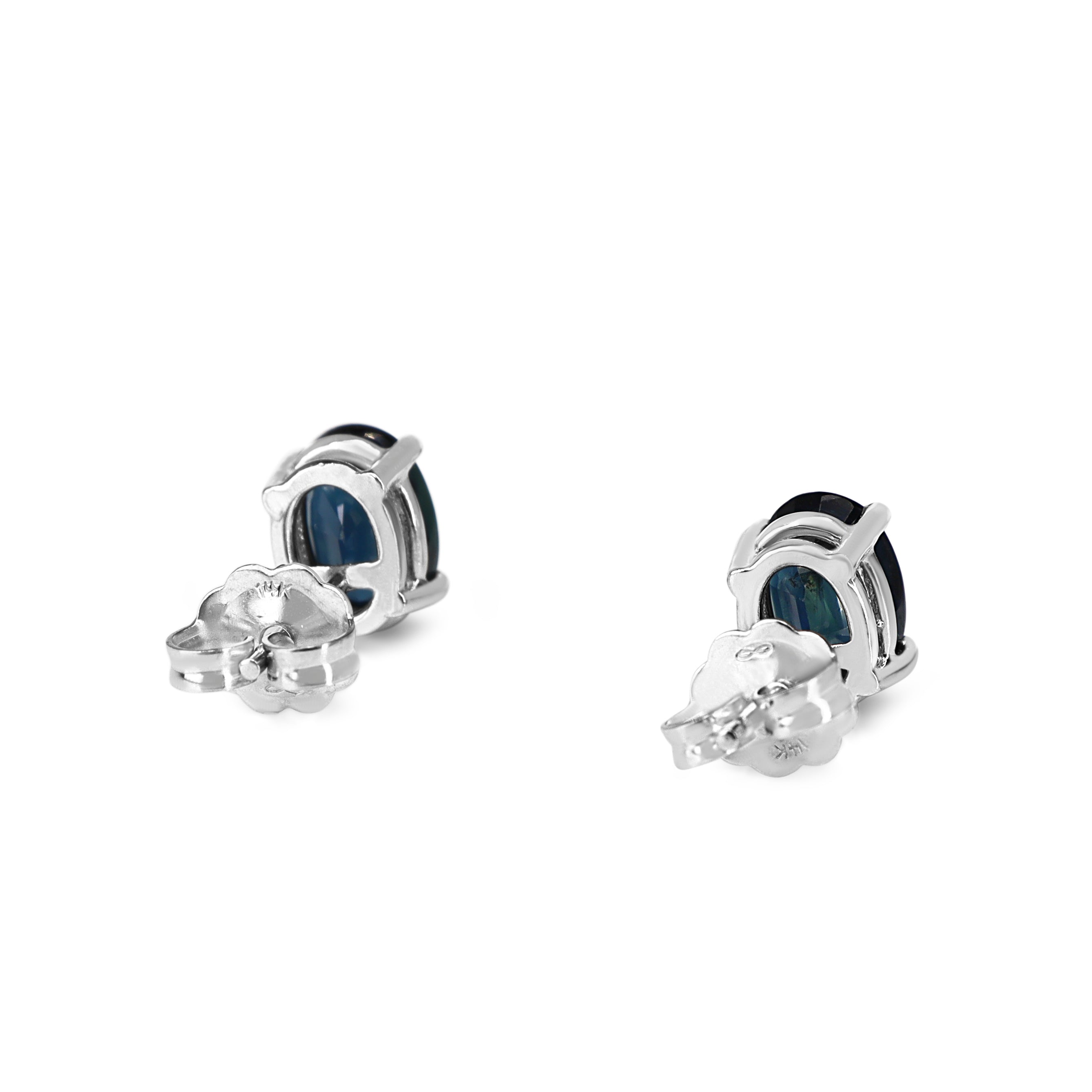 14ct White Gold Sapphire Stud Earrings