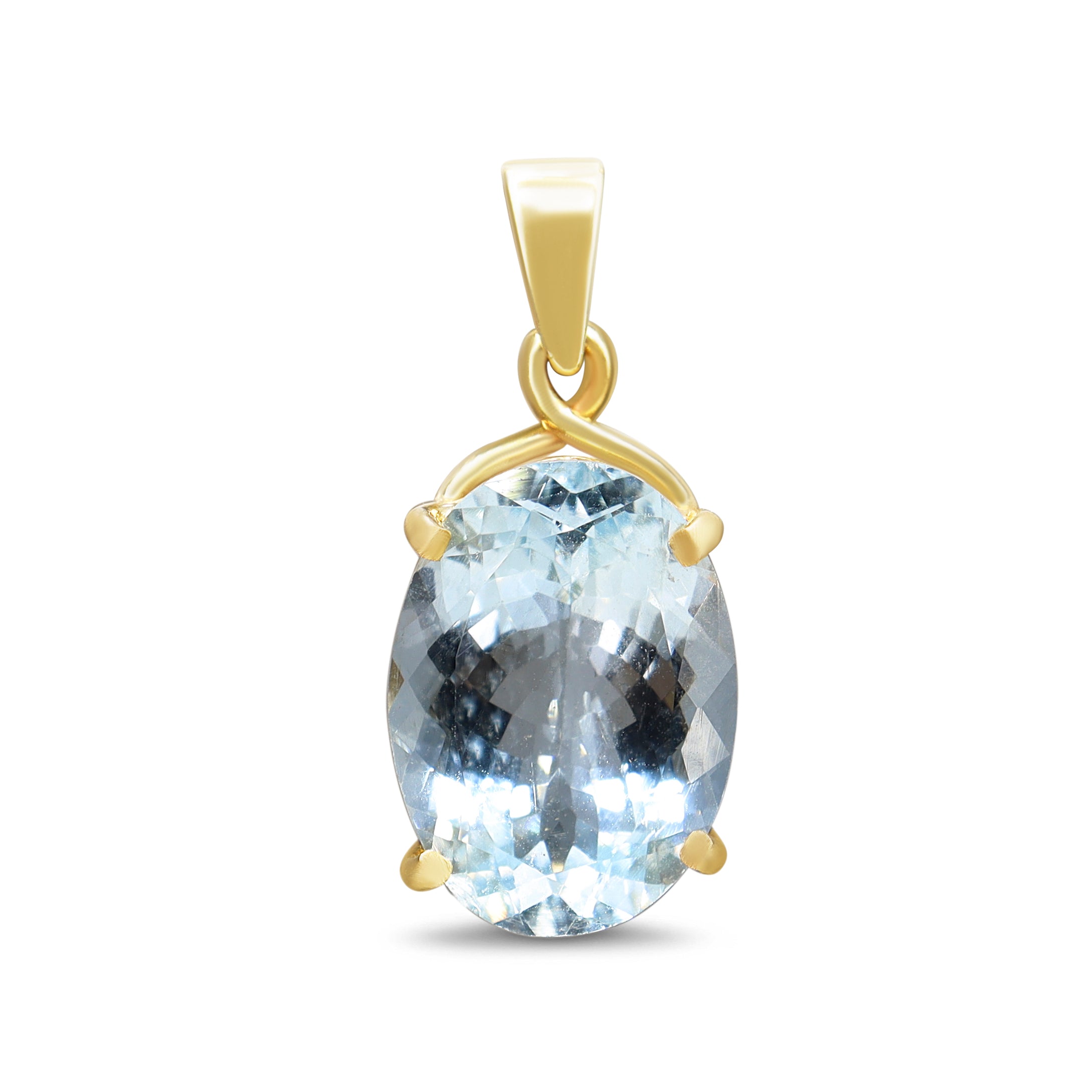 9ct Yellow Gold Aquamarine Pendant