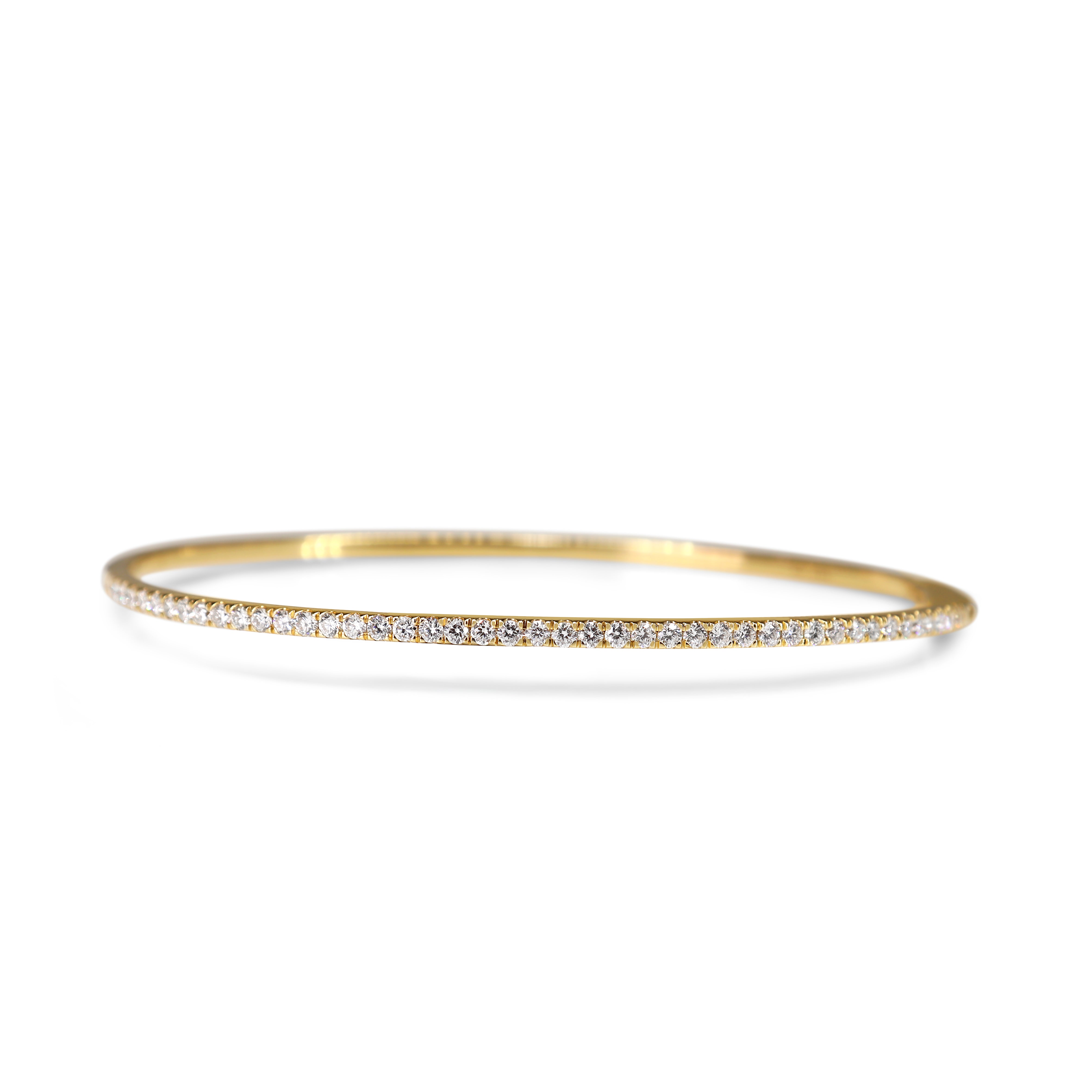 18ct Yellow Gold Fine Diamond Bangle