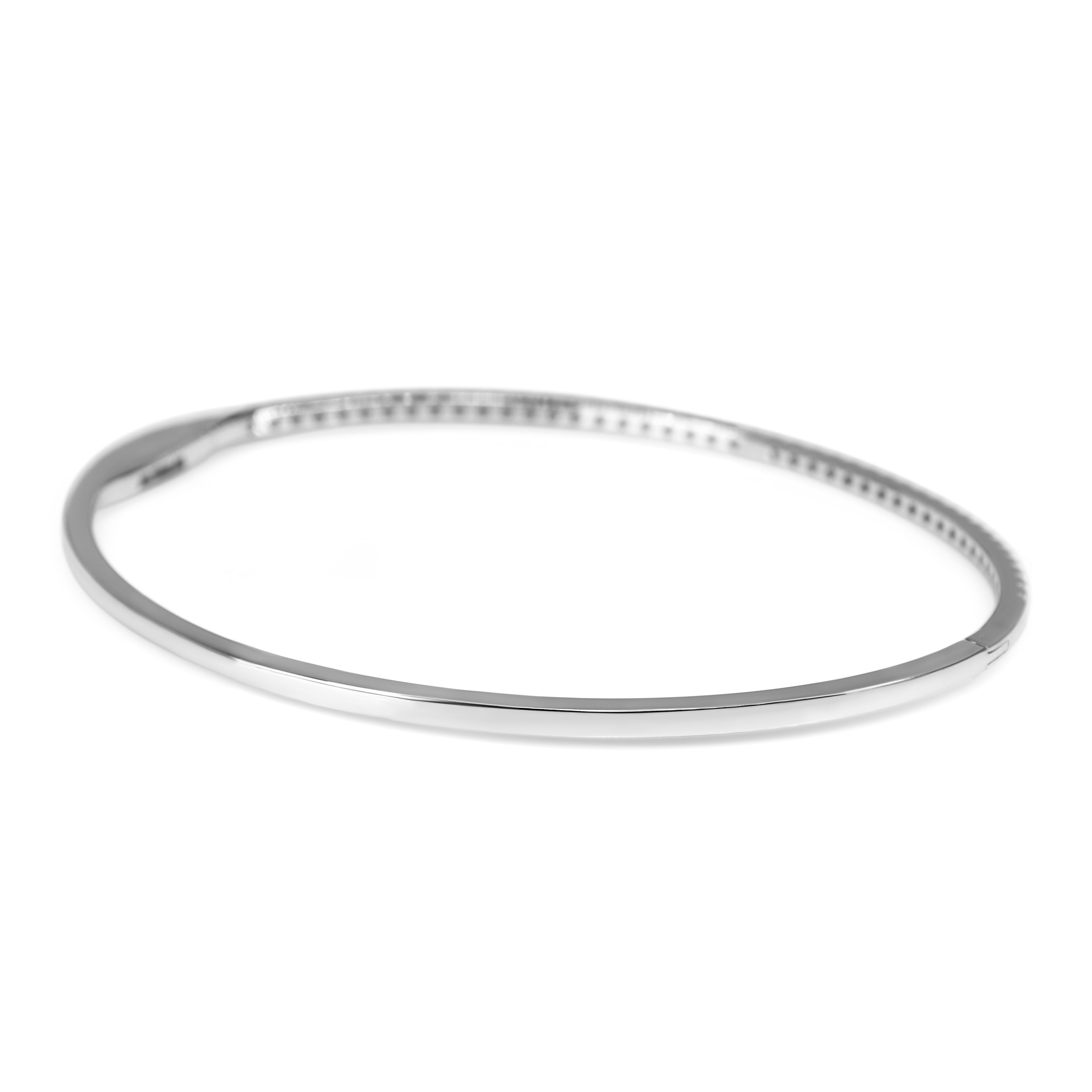 18ct White Gold Fine Diamond Bangle