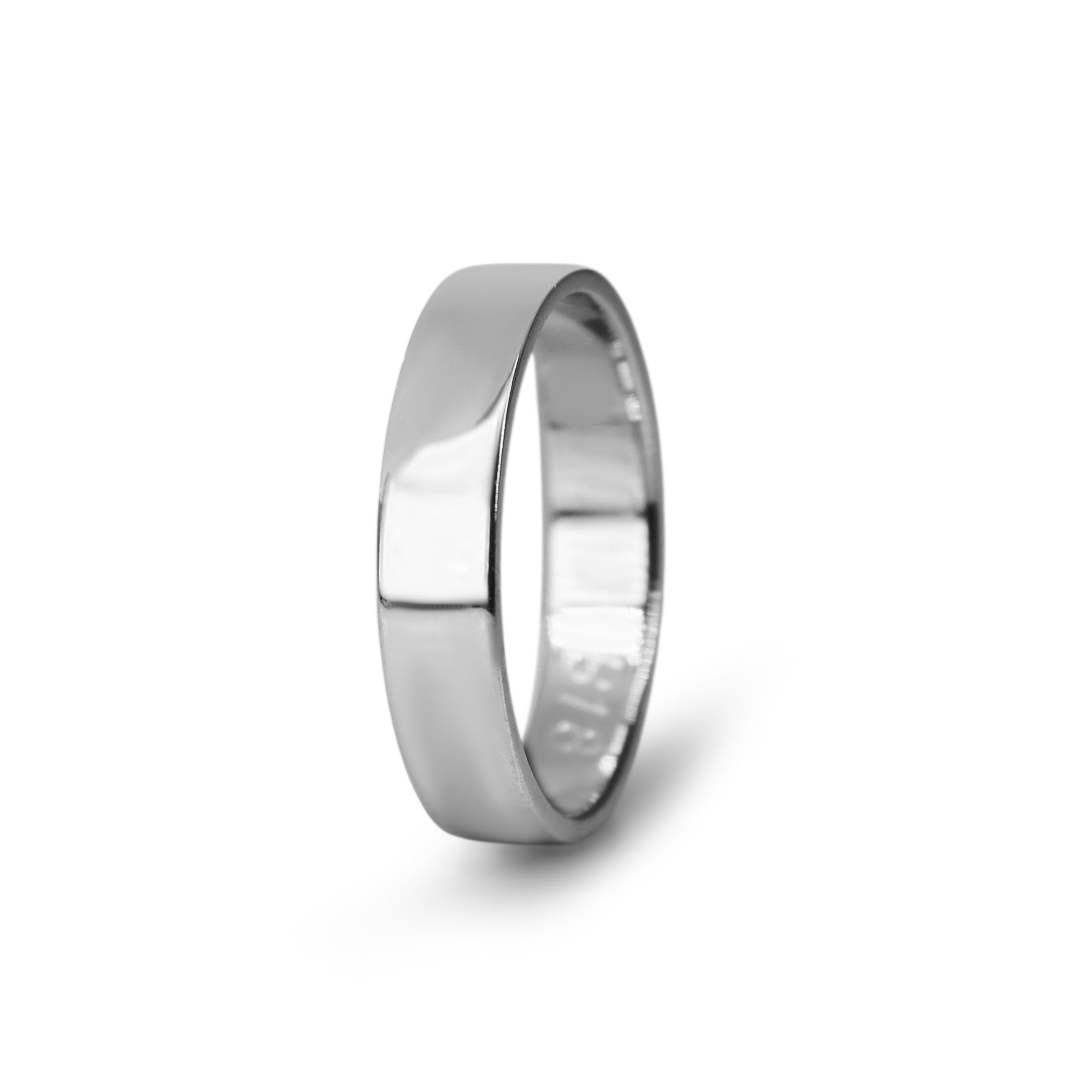18ct White Gold 3.7mm Flat Band Ring