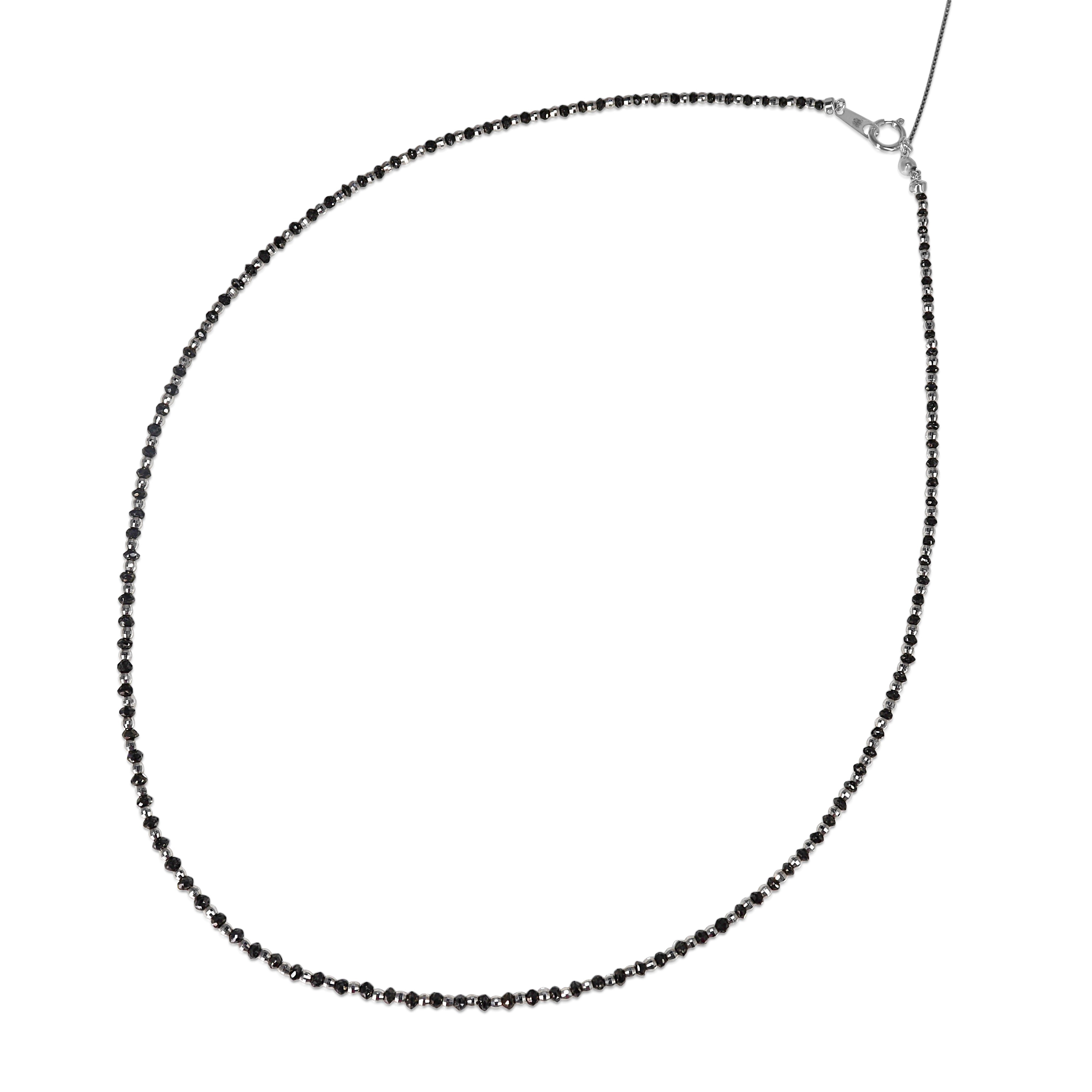 18ct White Gold and Black Diamond Chain Necklace