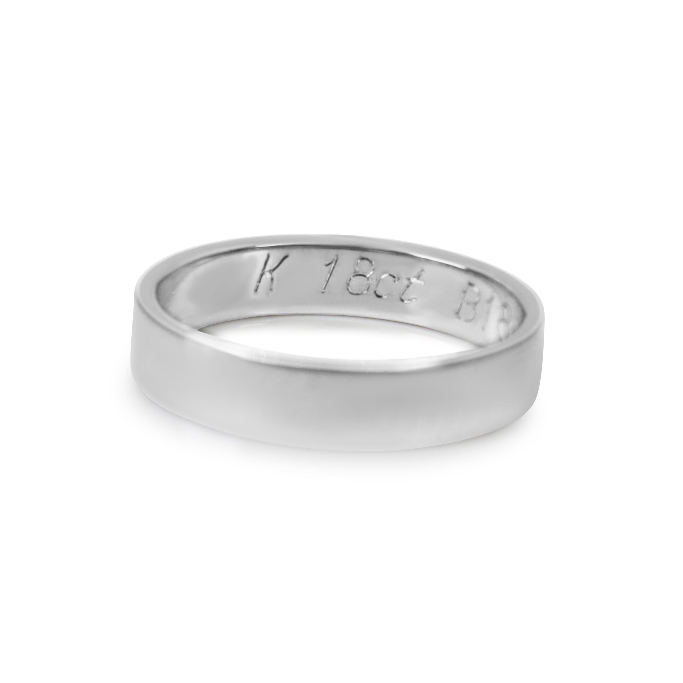 18ct White Gold 3.7mm Flat Band Ring