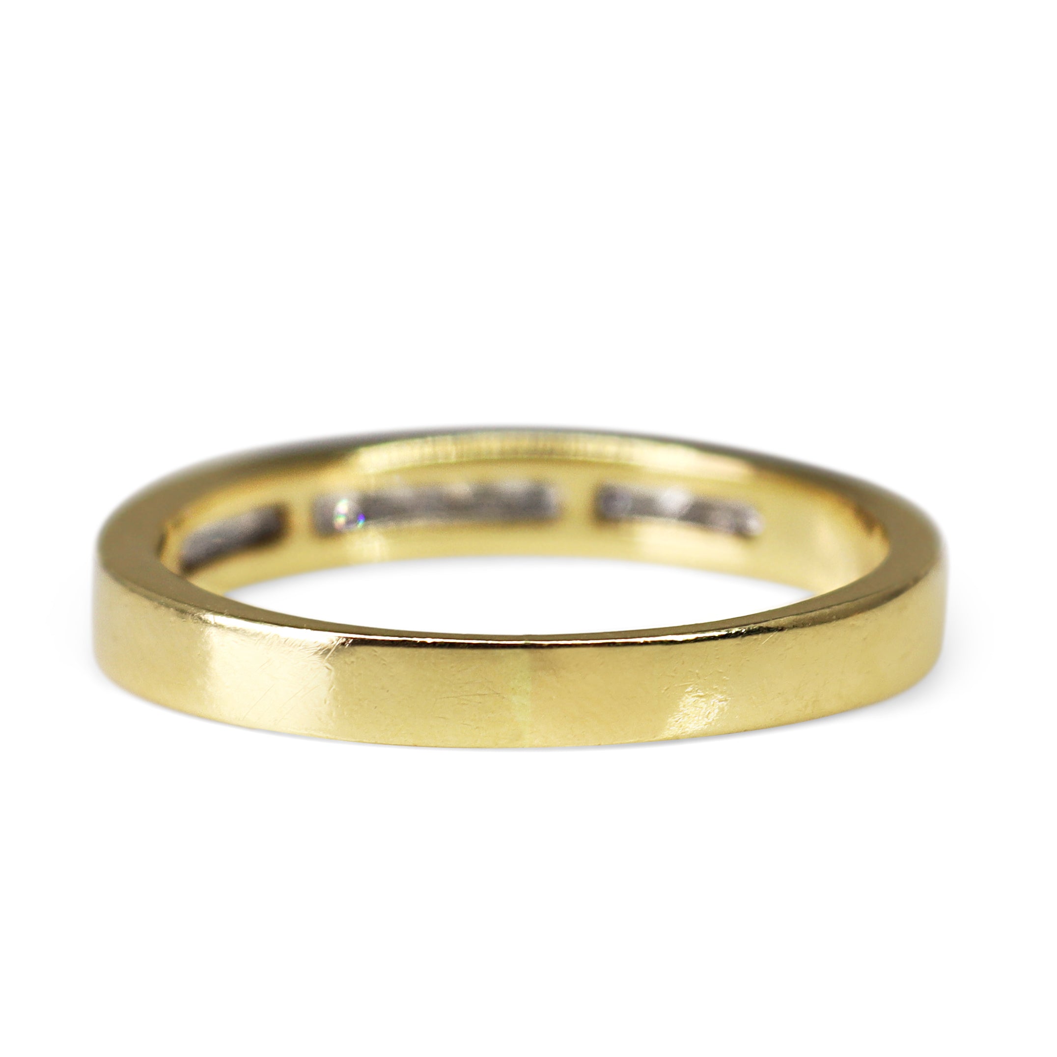 18ct Yellow Gold Princess Cut Channel Set Band Ring