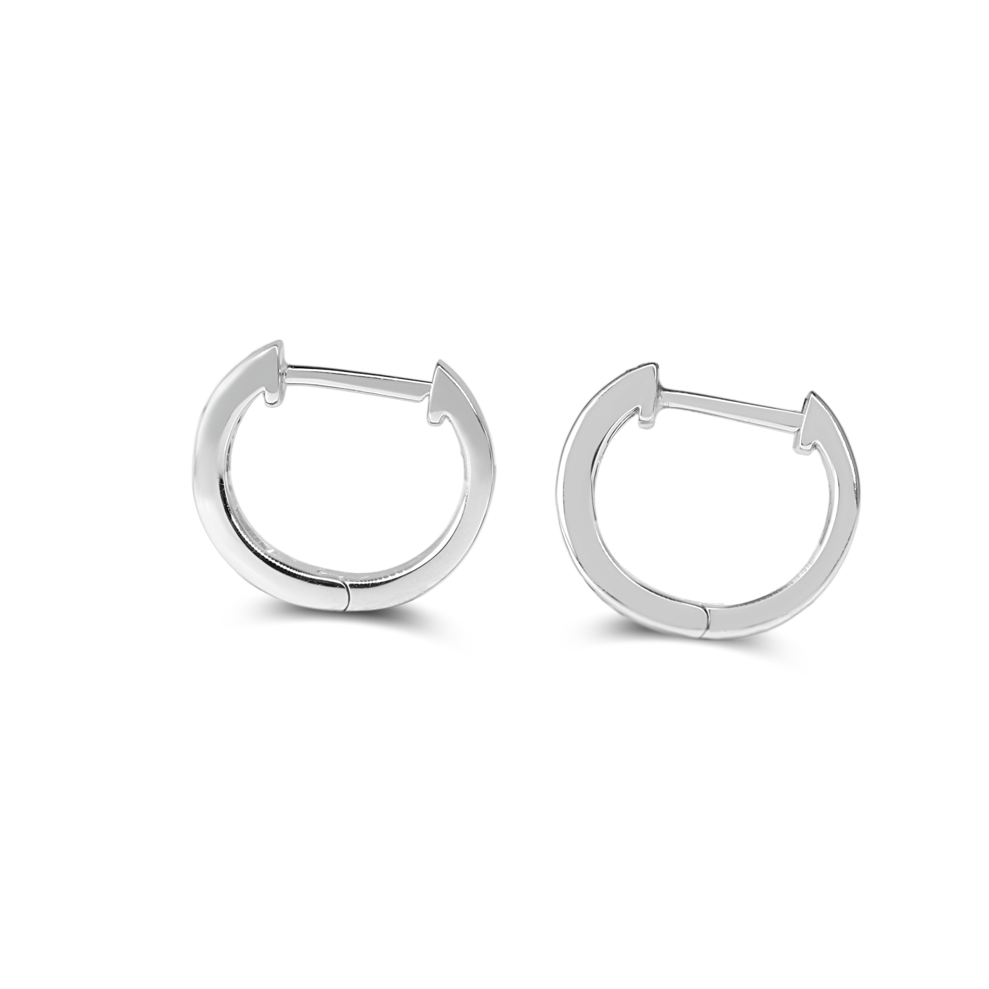 9ct White Gold Sqaure Ruby and Diamond Channel Set Hoop Earrings